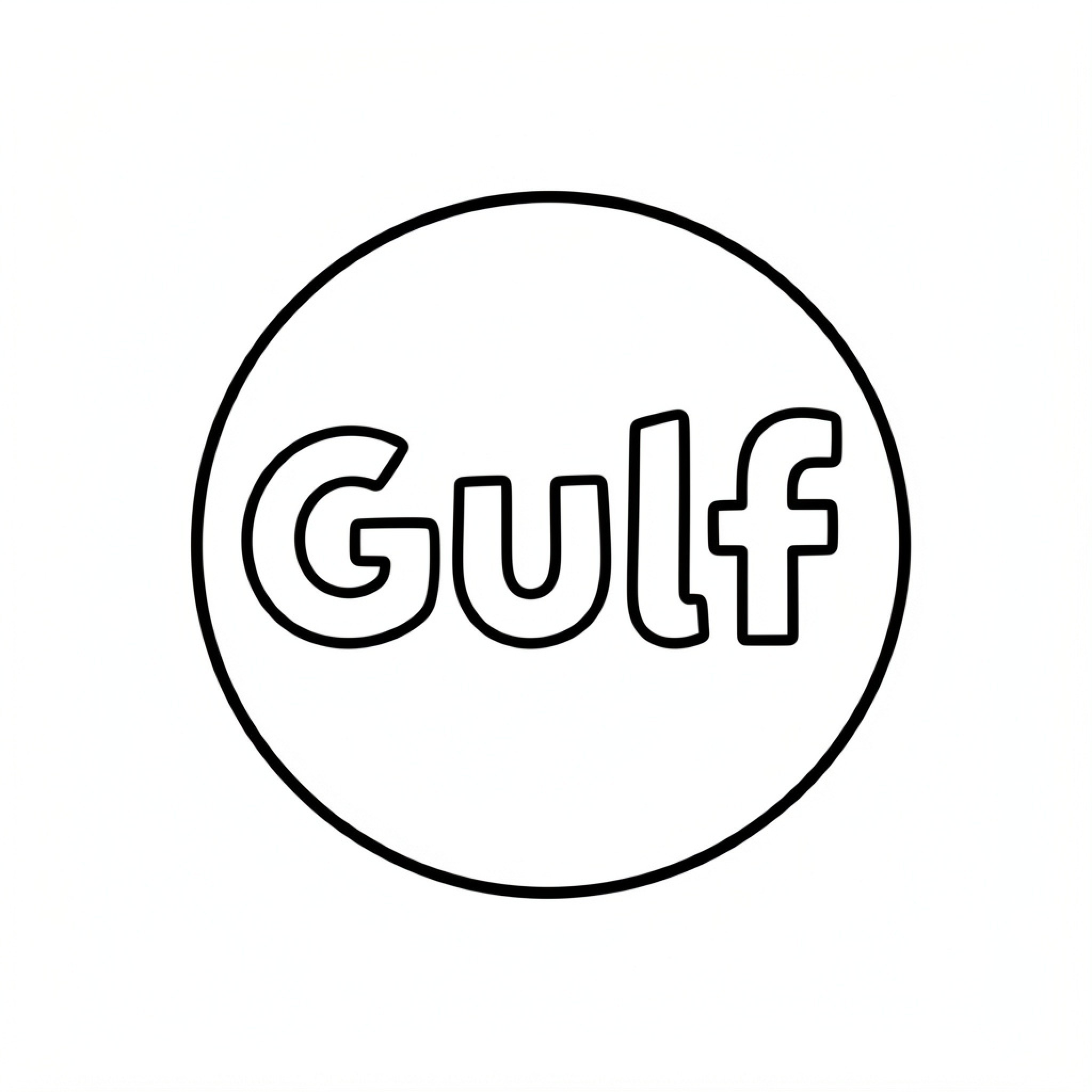 Easy Logo featuring text inside a circle Drawing Idea (free black-and-white line drawing printable PDF for all, from beginners to advanced learners, including children, teens, adults, and seniors)