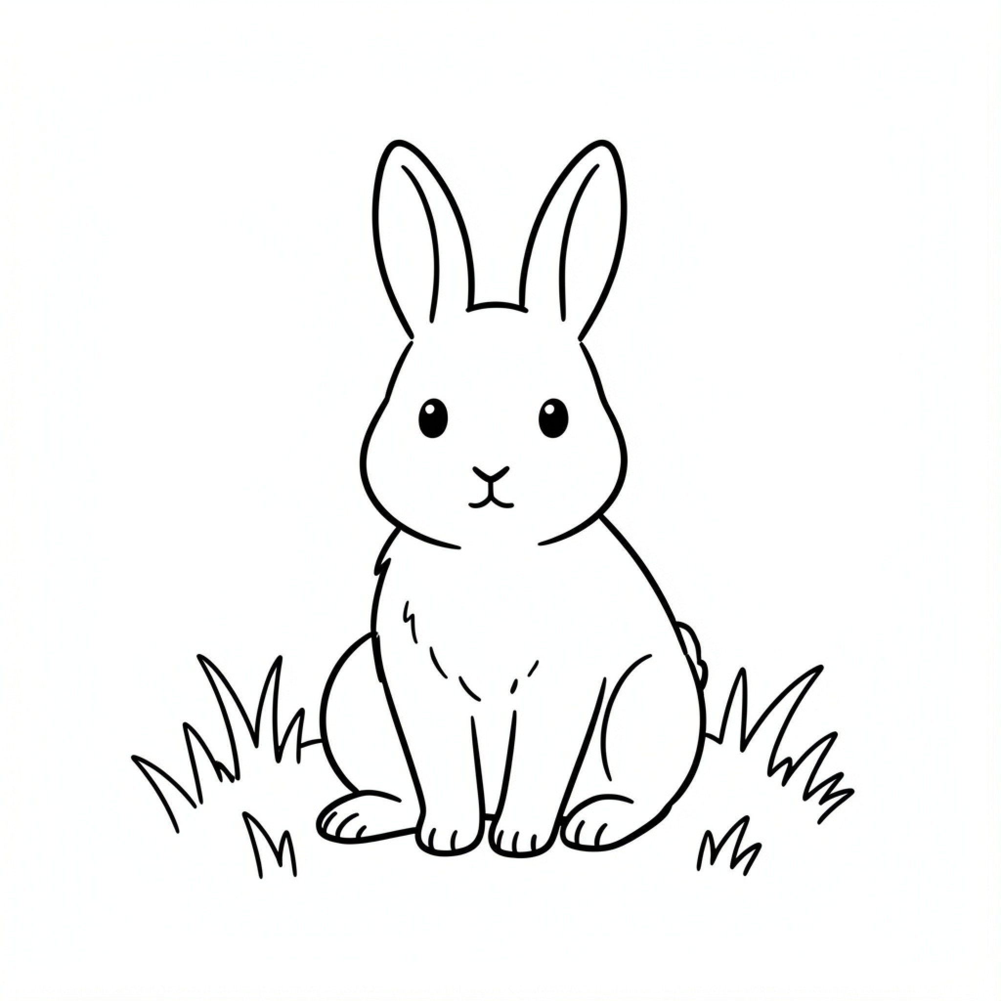 Sitting Rabbit Drawing Easy Best Easy Rabbit Drawing Ideas (Free Printable PDF)