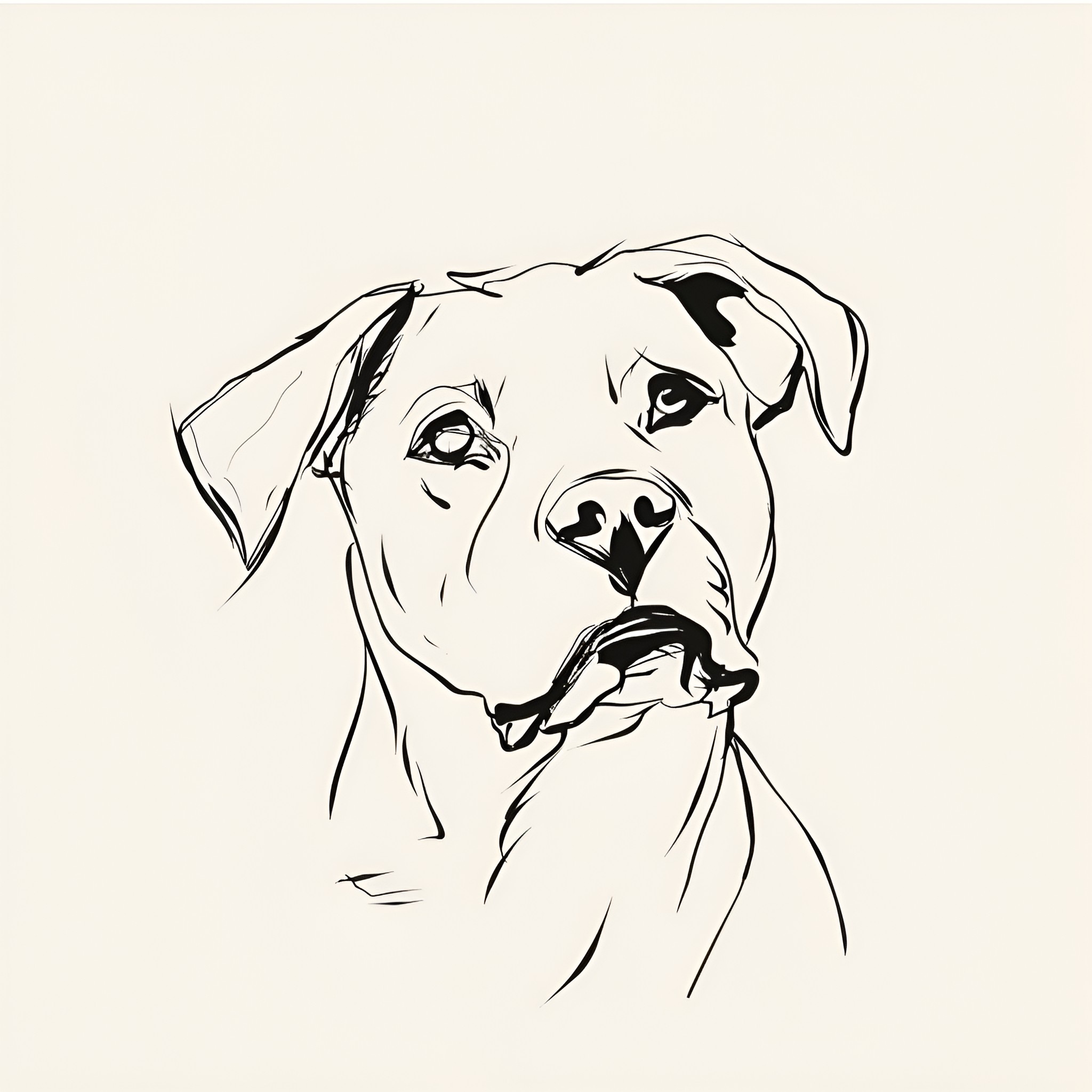 Easy Dog Drawn with Simple Shapes Drawing Idea (free black-and-white line drawing printable PDF for all, from beginners to advanced learners, including children, teens, adults, and seniors)