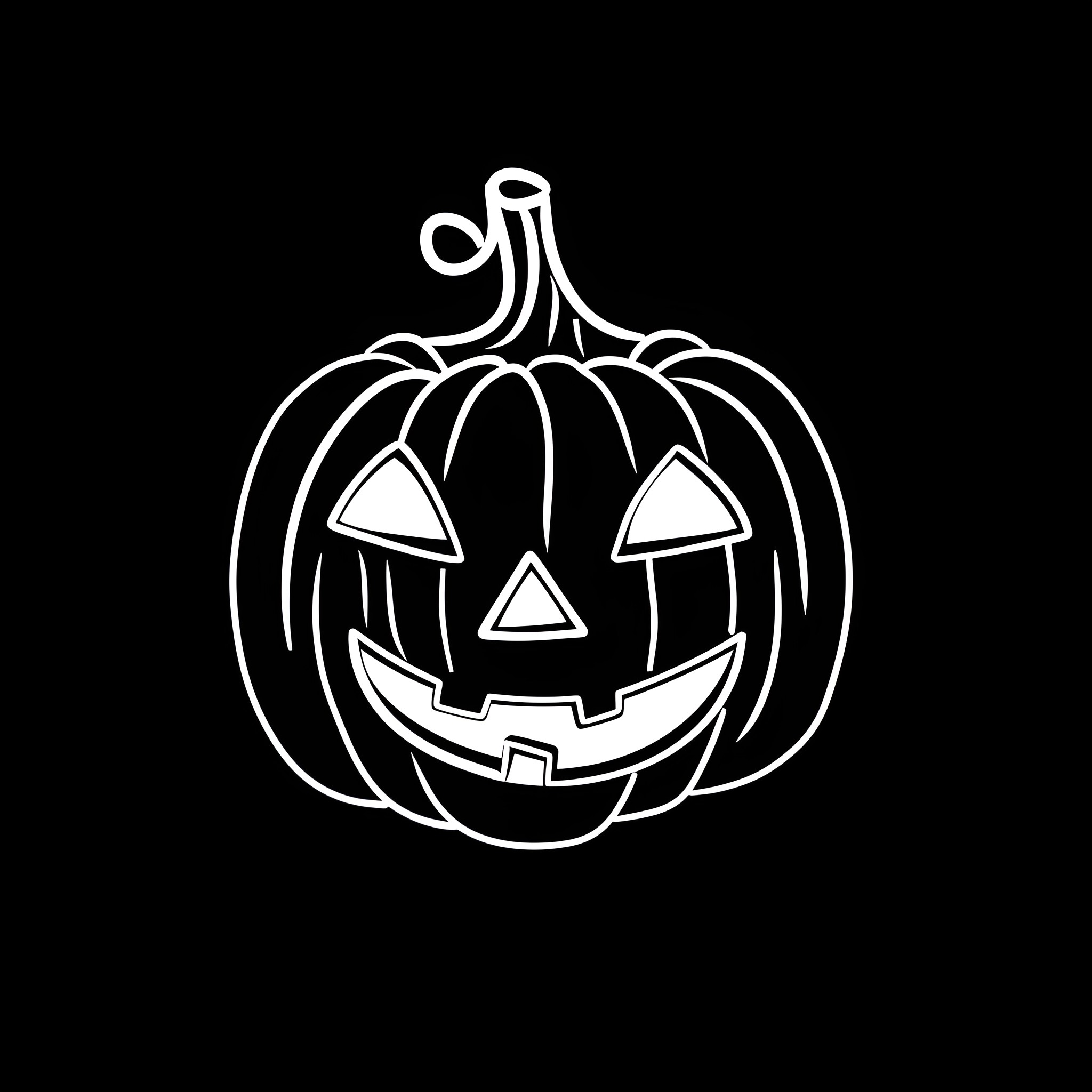 Halloween pumpkin jack-o'-lantern silhouette Drawing Idea (free black-and-white line drawing printable PDF for all, from beginners to advanced learners, including children, teens, adults, and seniors)