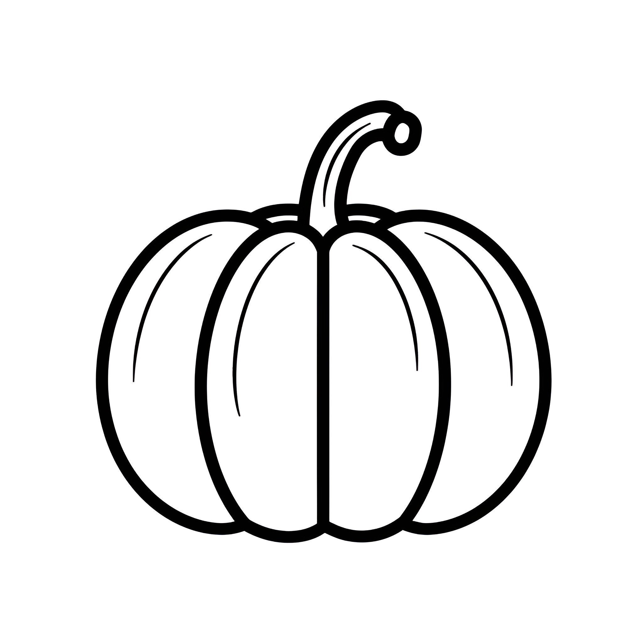 Pumpkin simple outline Drawing Idea (free black-and-white line drawing printable PDF for all, from beginners to advanced learners, including children, teens, adults, and seniors)
