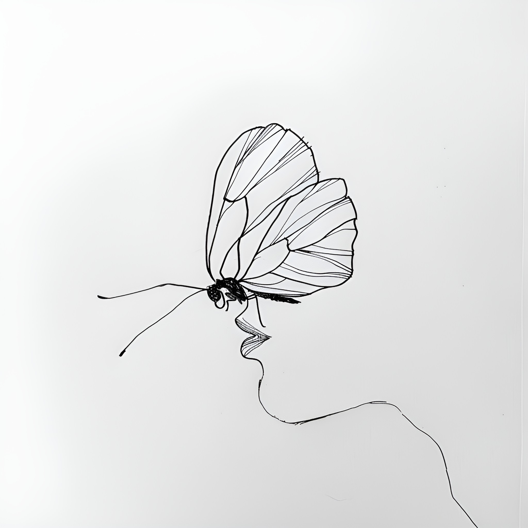 Butterfly taking graceful flight Drawing Idea (free black-and-white line drawing printable PDF for all, from beginners to advanced learners, including children, teens, adults, and seniors)