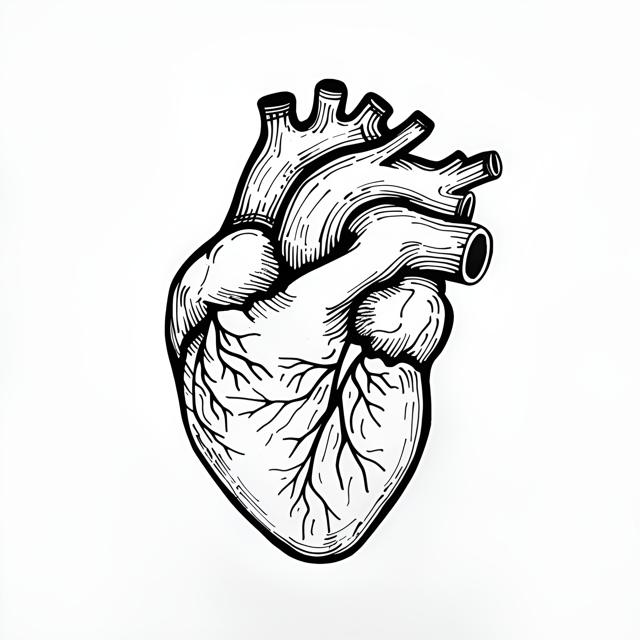 Heart of Humanity Drawing Idea (free black-and-white line drawing printable PDF for all, from beginners to advanced learners, including children, teens, adults, and seniors)