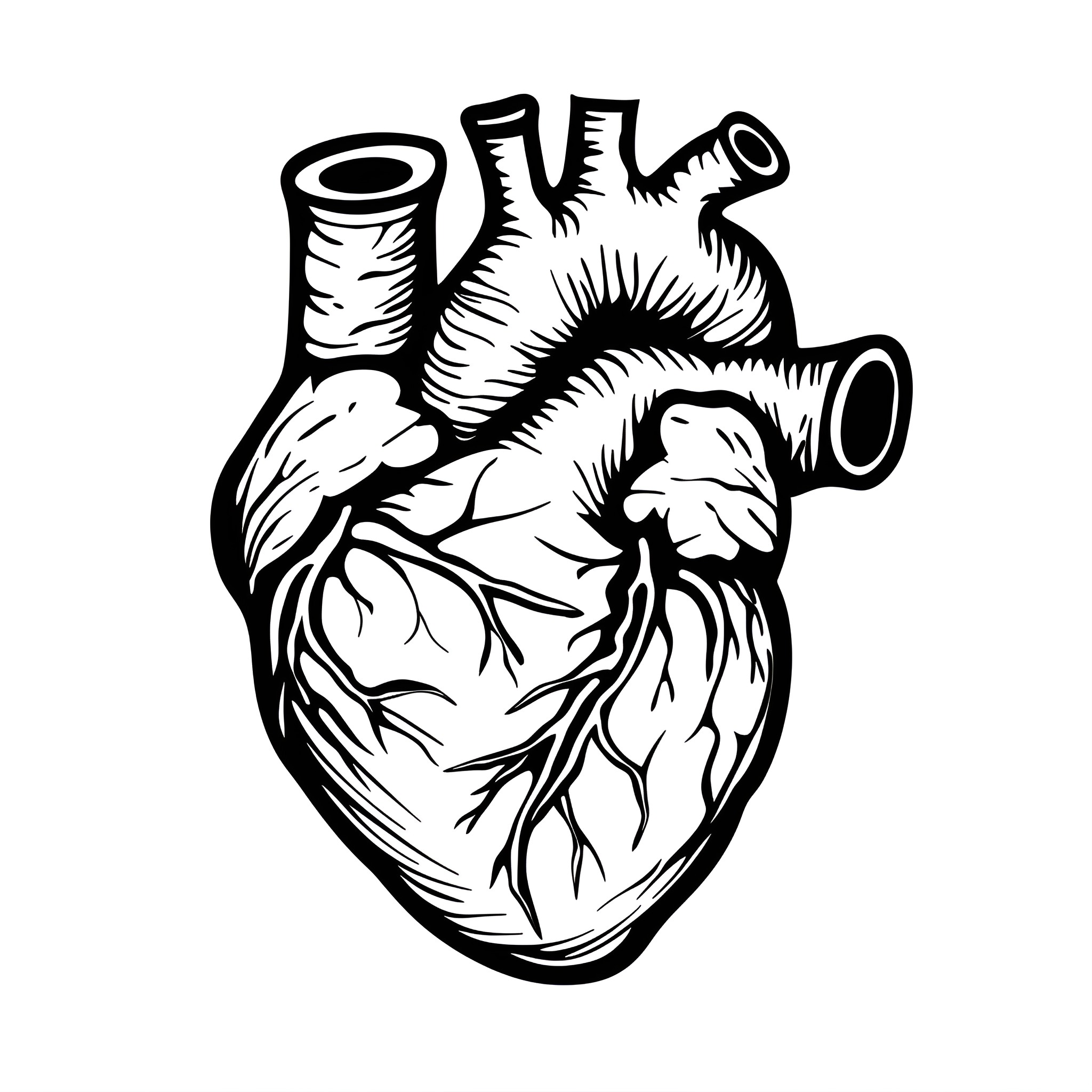 Heart of Intricate Design Drawing Idea (free black-and-white line drawing printable PDF for all, from beginners to advanced learners, including children, teens, adults, and seniors)