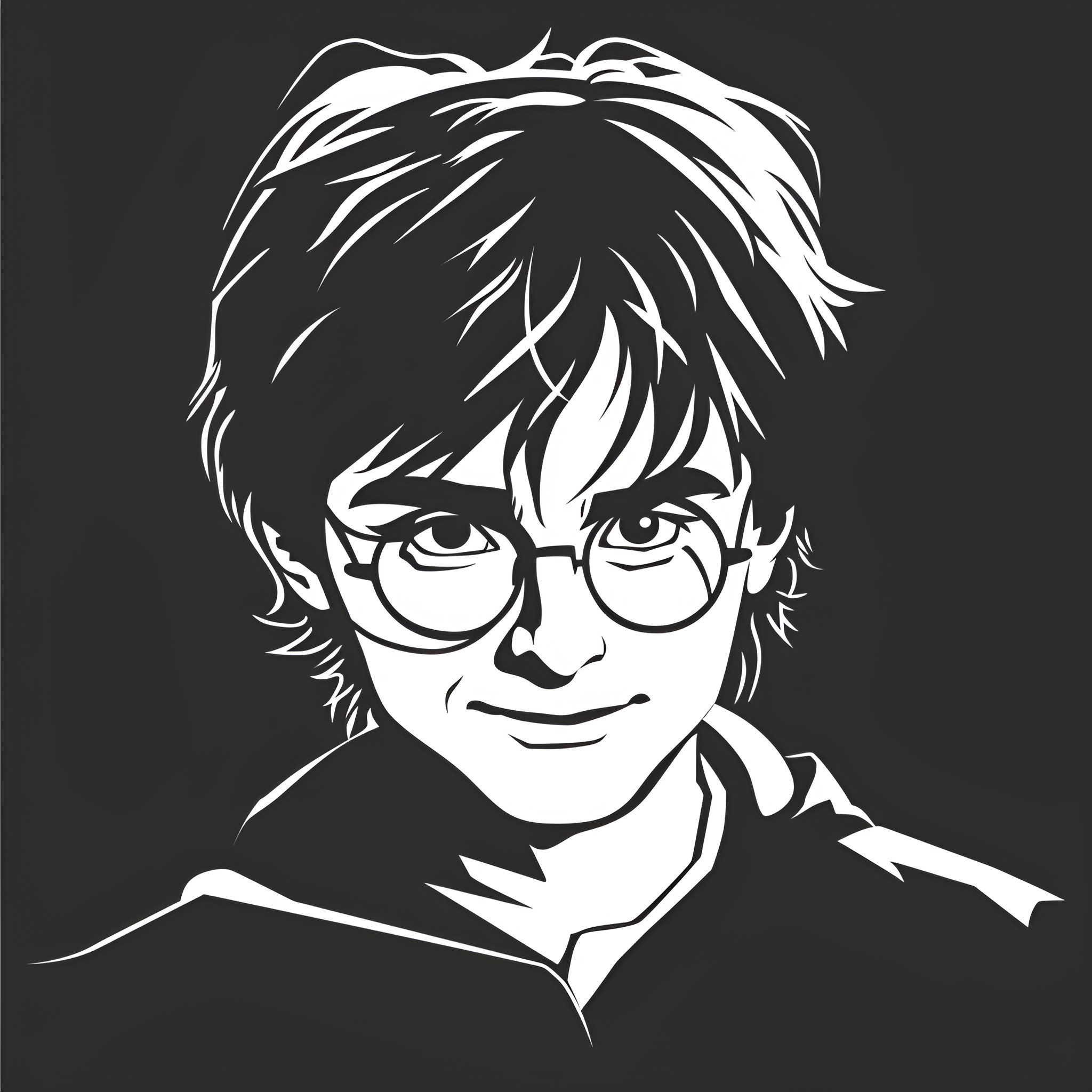 Harry Potter in wizarding attire Drawing Idea (free black-and-white line drawing printable PDF for all, from beginners to advanced learners, including children, teens, adults, and seniors)