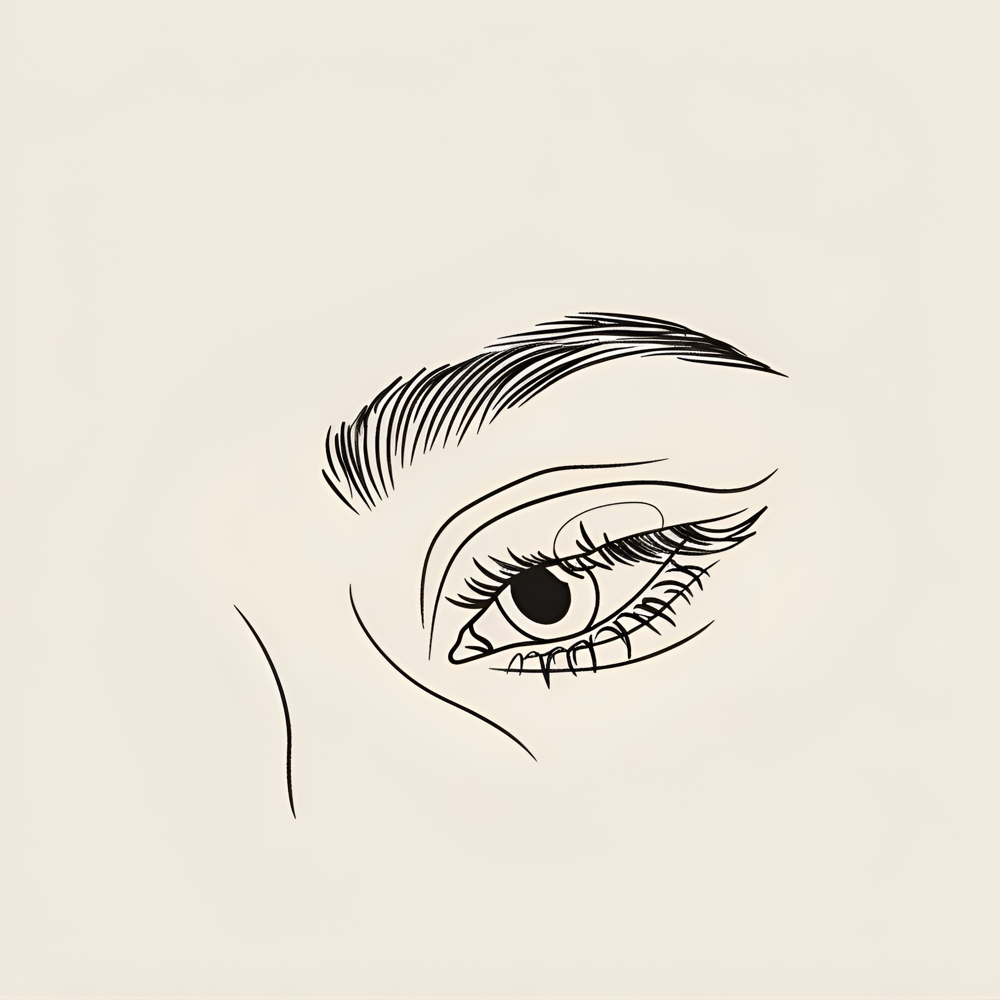 Eyes expressing emotion Drawing Idea (free black-and-white line drawing printable PDF for all, from beginners to advanced learners, including children, teens, adults, and seniors)