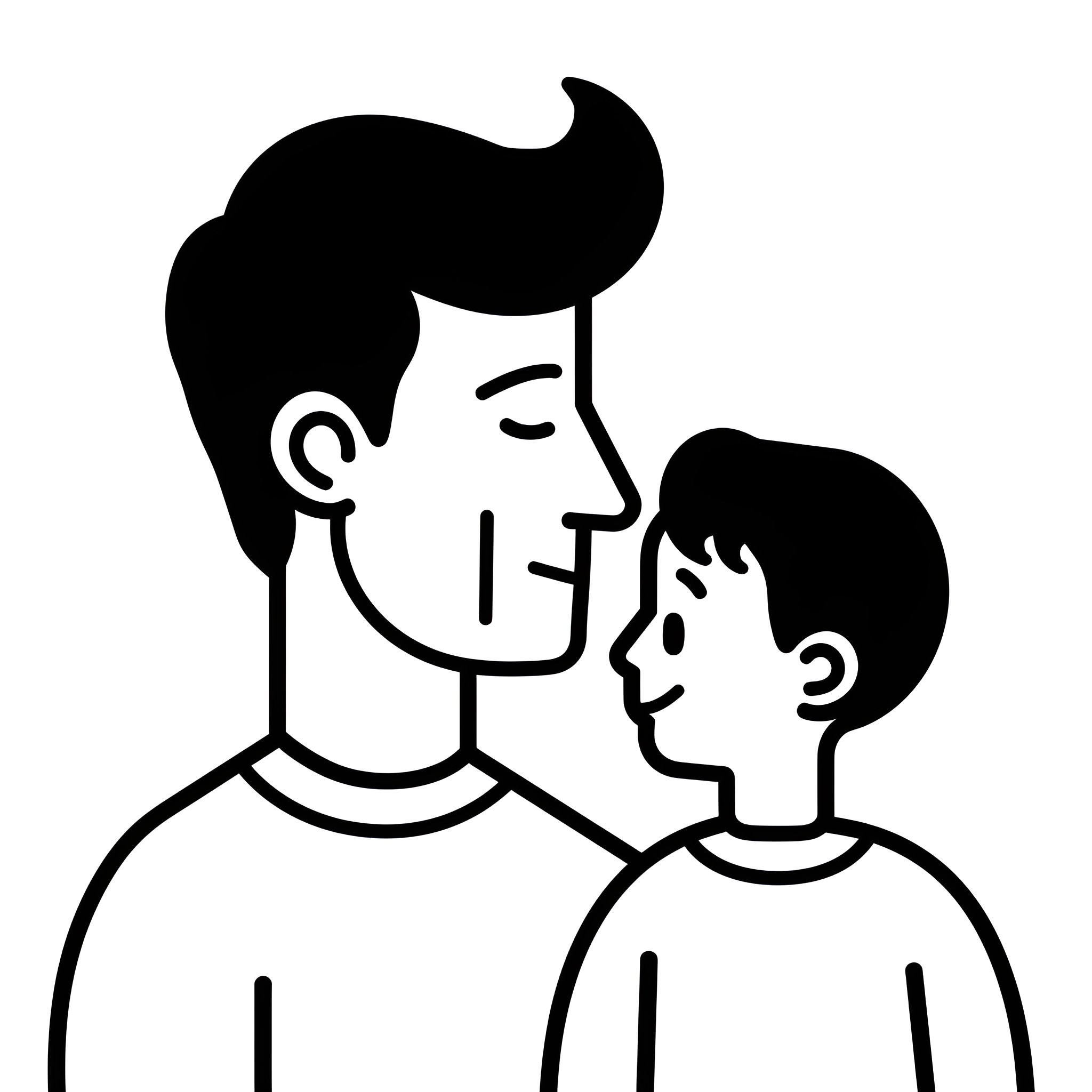 Father's Day bonding moment with son Drawing Idea (free black-and-white line drawing printable PDF for all, from beginners to advanced learners, including children, teens, adults, and seniors)