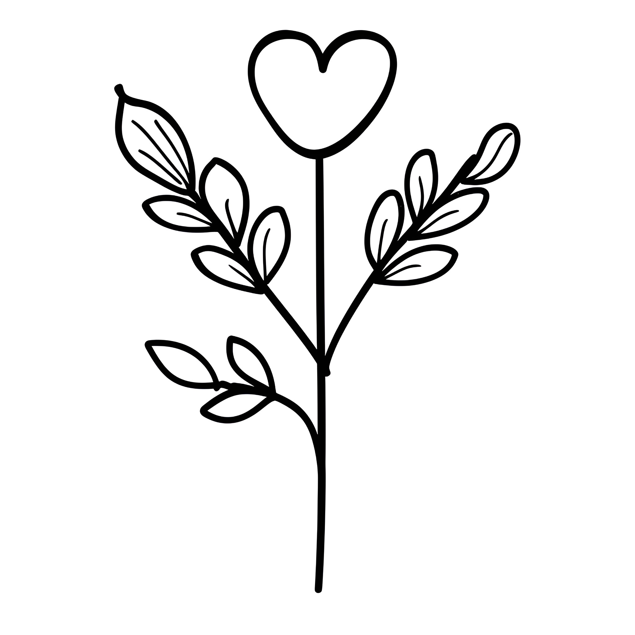 Valentine's Day heart-shaped floral design Drawing Idea (free black-and-white line drawing printable PDF for all, from beginners to advanced learners, including children, teens, adults, and seniors)