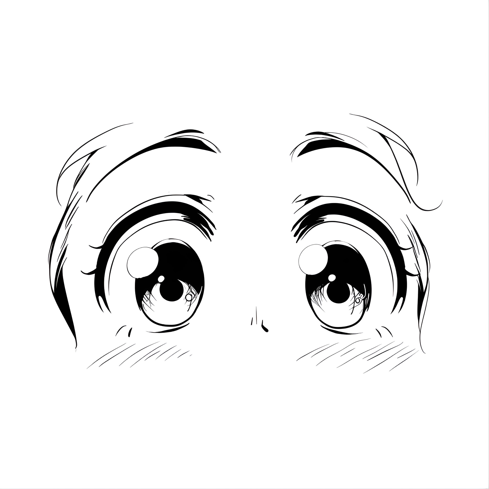 Eyes of wonder and curiosity Drawing Idea (free black-and-white line drawing printable PDF for all, from beginners to advanced learners, including children, teens, adults, and seniors)