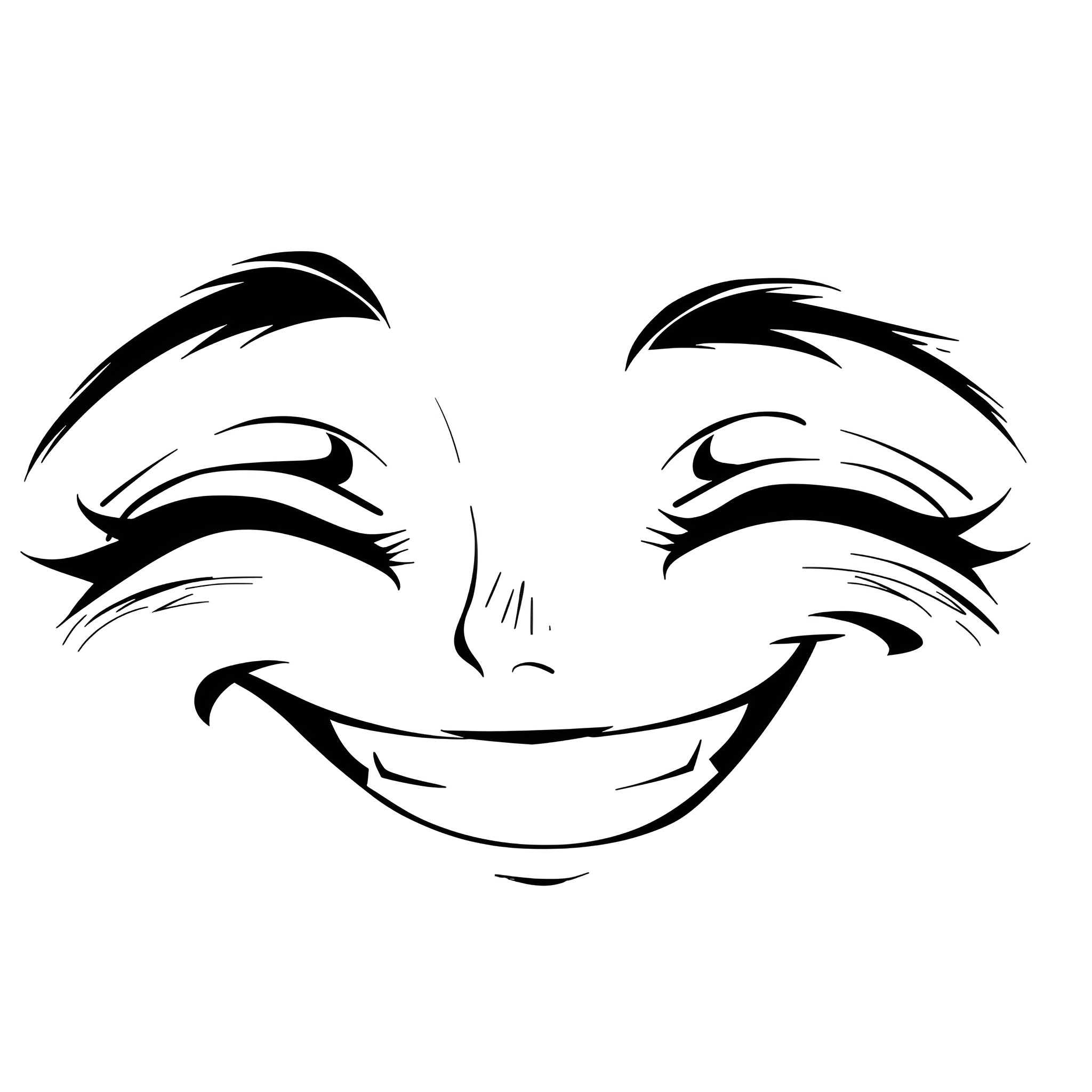 Eyes expressing mischief and glee Drawing Idea (free black-and-white line drawing printable PDF for all, from beginners to advanced learners, including children, teens, adults, and seniors)