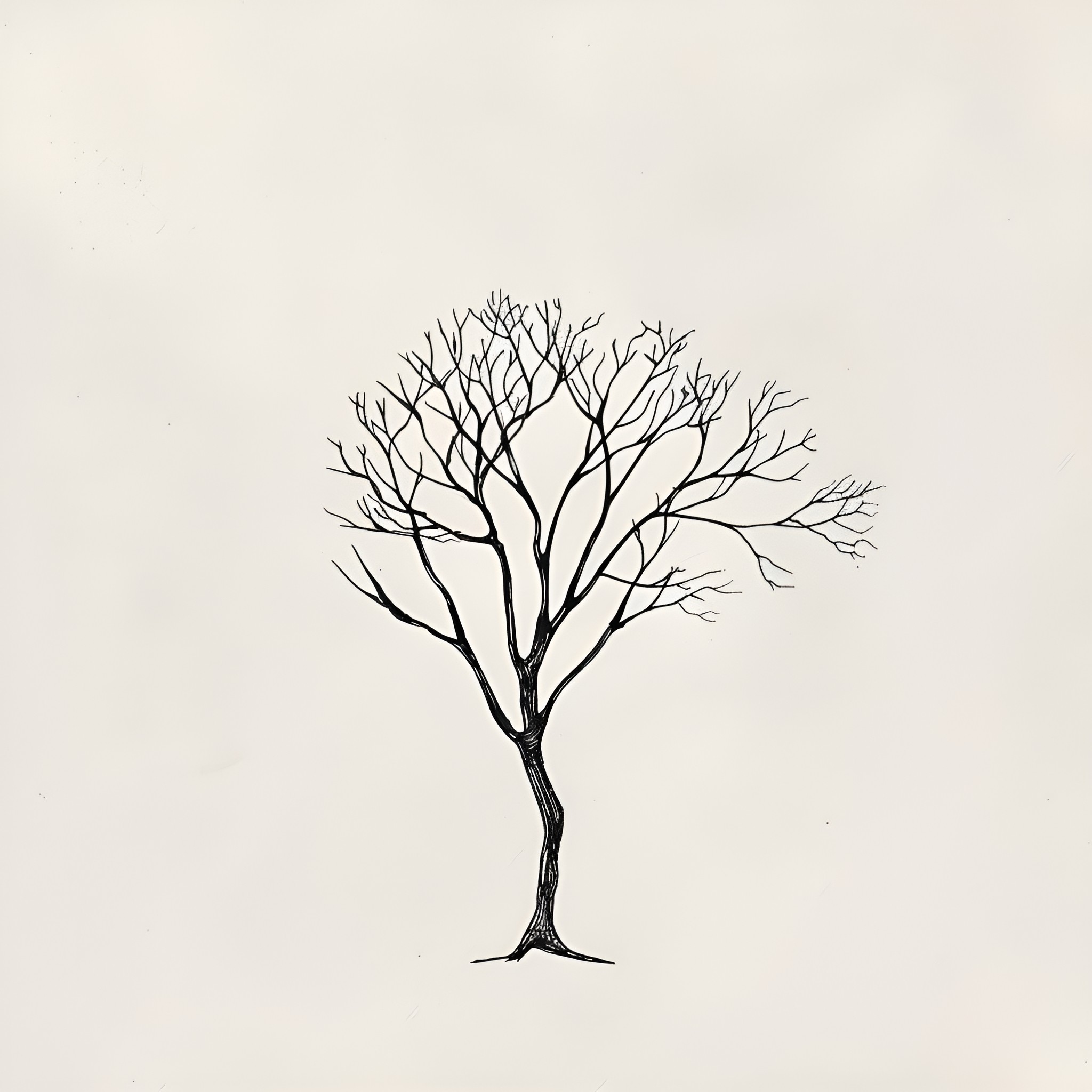 Tattoo Sketch of Bare Tree Drawing Idea (free black-and-white line drawing printable PDF for all, from beginners to advanced learners, including children, teens, adults, and seniors)