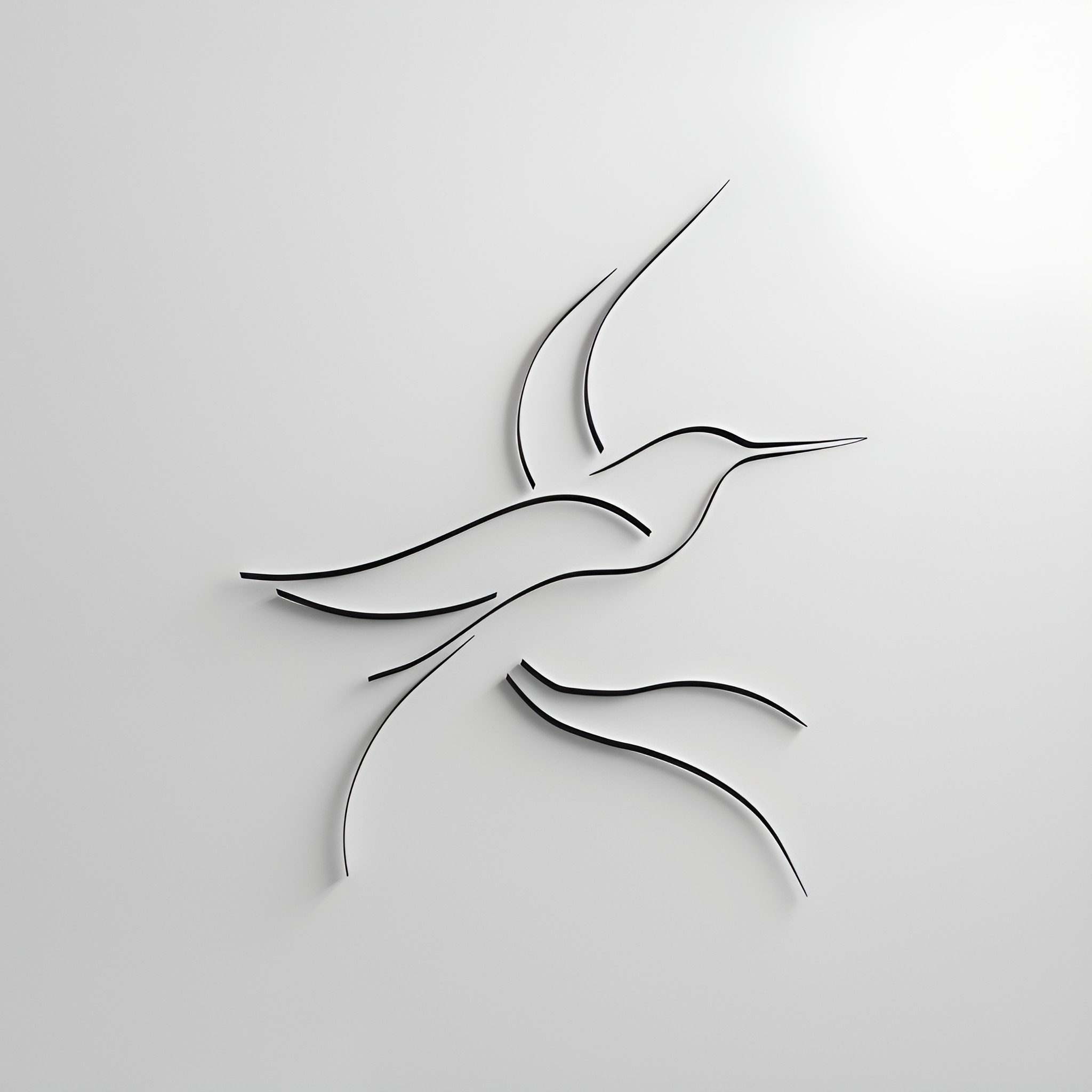 Abstract Hummingbird in Flight Drawing Idea (free black-and-white line drawing printable PDF for all, from beginners to advanced learners, including children, teens, adults, and seniors)