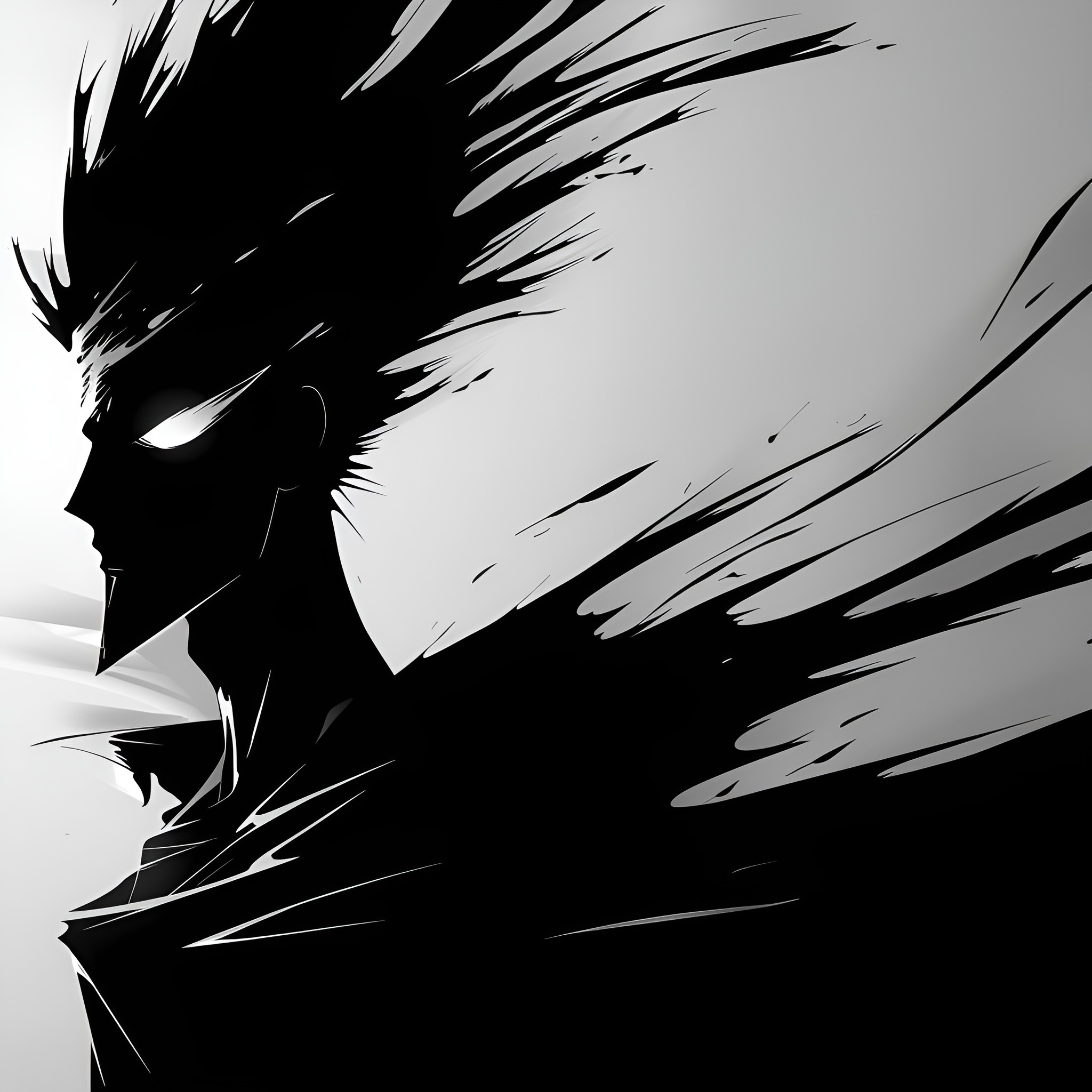 Anime warrior with fierce expression Drawing Idea (free black-and-white line drawing printable PDF for all, from beginners to advanced learners, including children, teens, adults, and seniors)