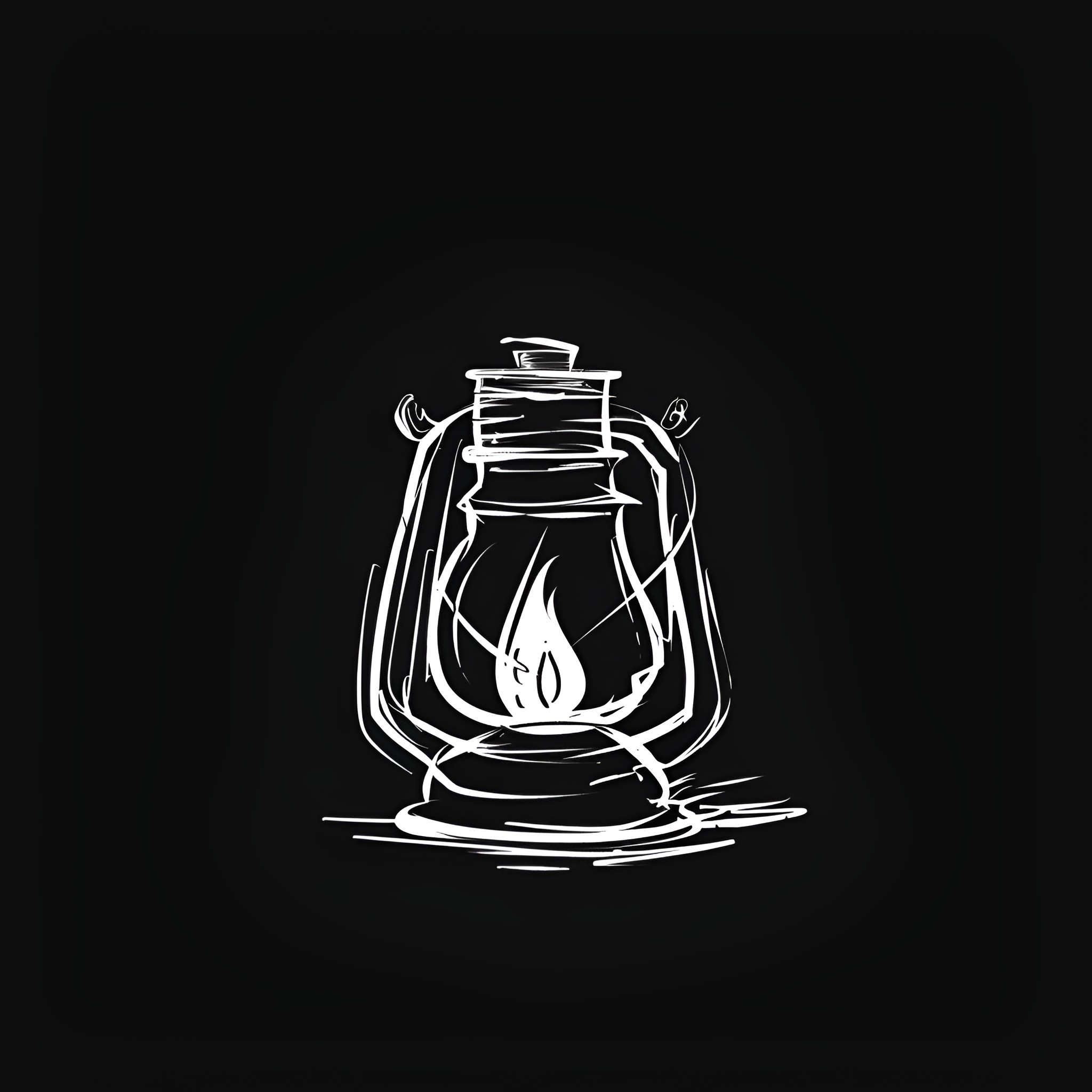 Small vintage lantern in the dark Drawing Idea (free black-and-white line drawing printable PDF for all, from beginners to advanced learners, including children, teens, adults, and seniors)