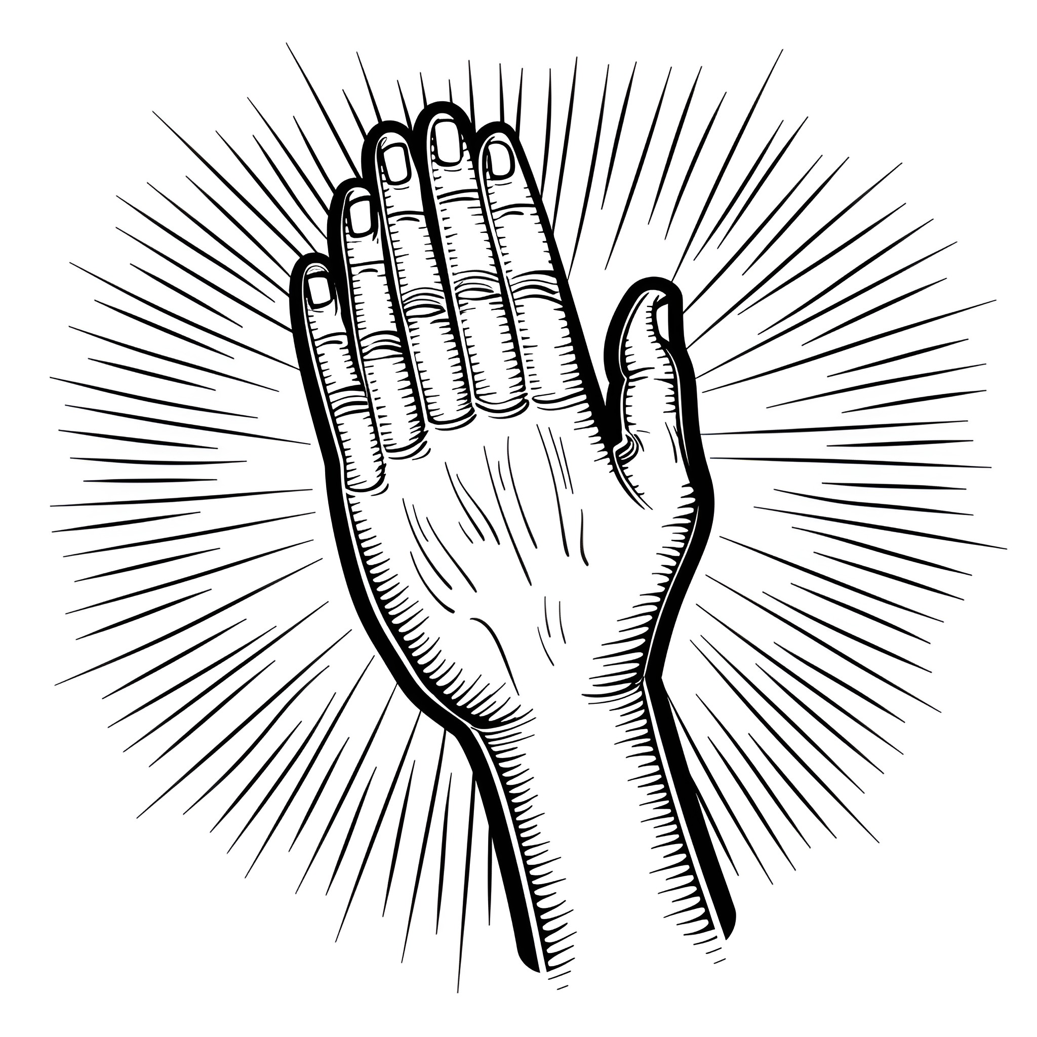 Hand gesture of help and guidance Drawing Idea (free black-and-white line drawing printable PDF for all, from beginners to advanced learners, including children, teens, adults, and seniors)