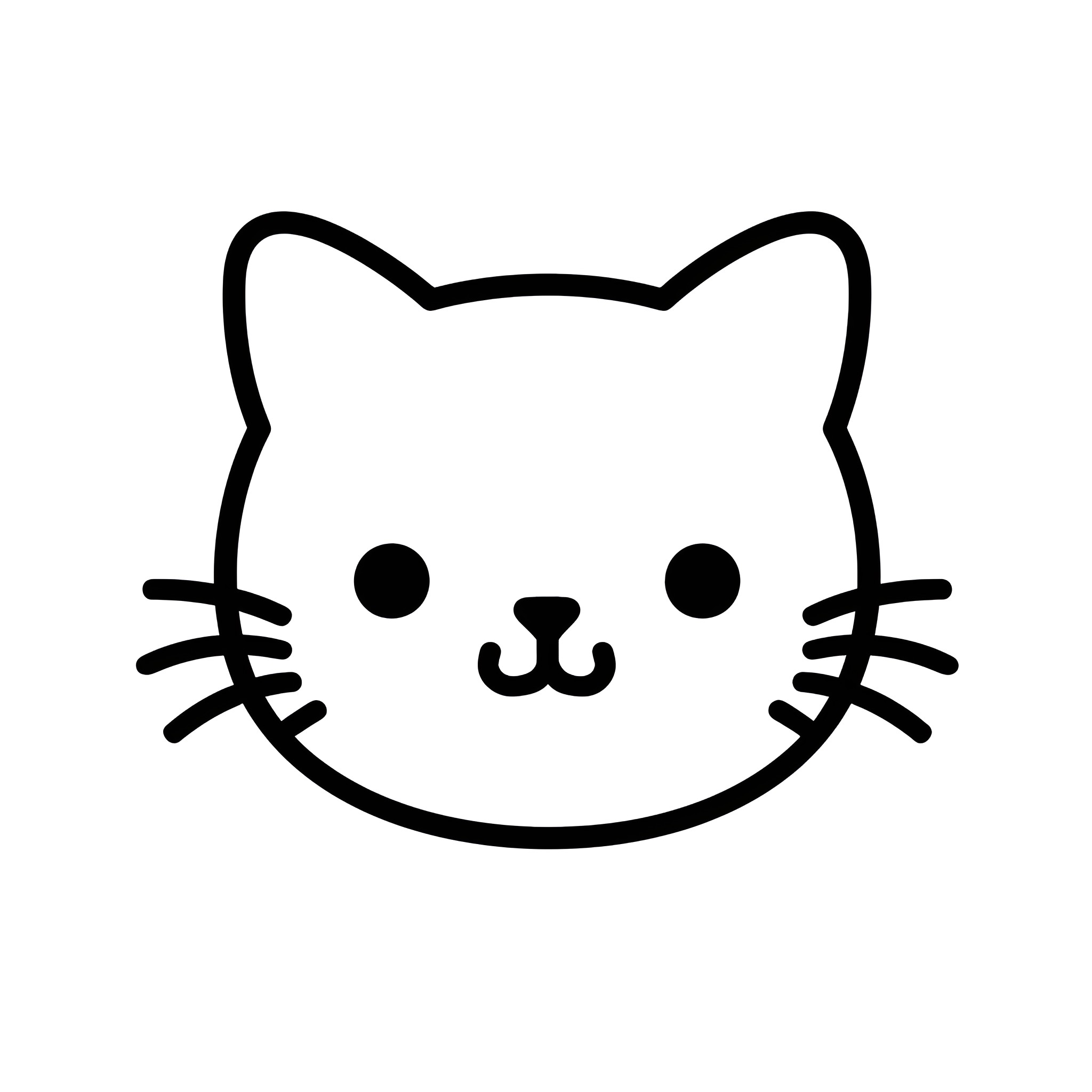 Hello Kitty cute and friendly cat face Drawing Idea (free black-and-white line drawing printable PDF for all, from beginners to advanced learners, including children, teens, adults, and seniors)