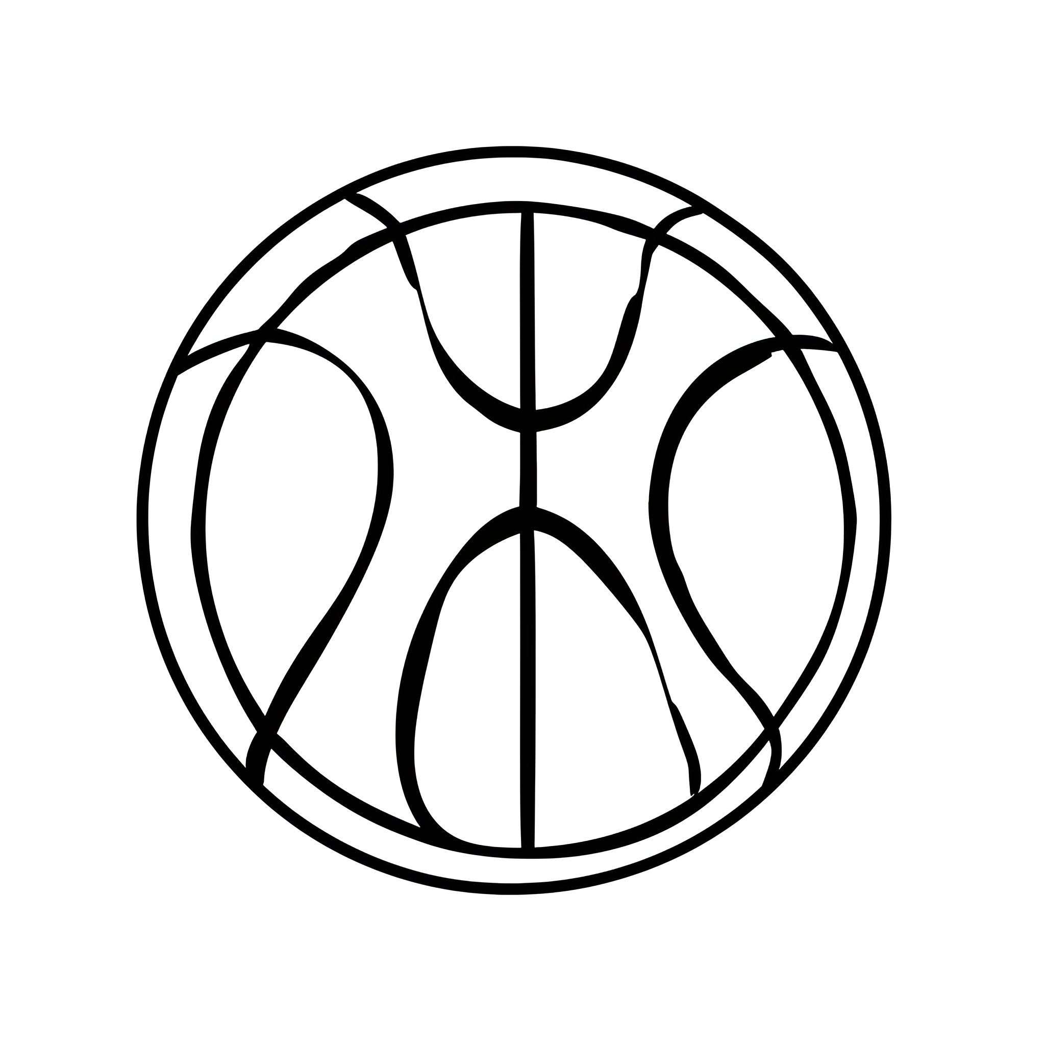 Basketball ball design Drawing Idea (free black-and-white line drawing printable PDF for all, from beginners to advanced learners, including children, teens, adults, and seniors)