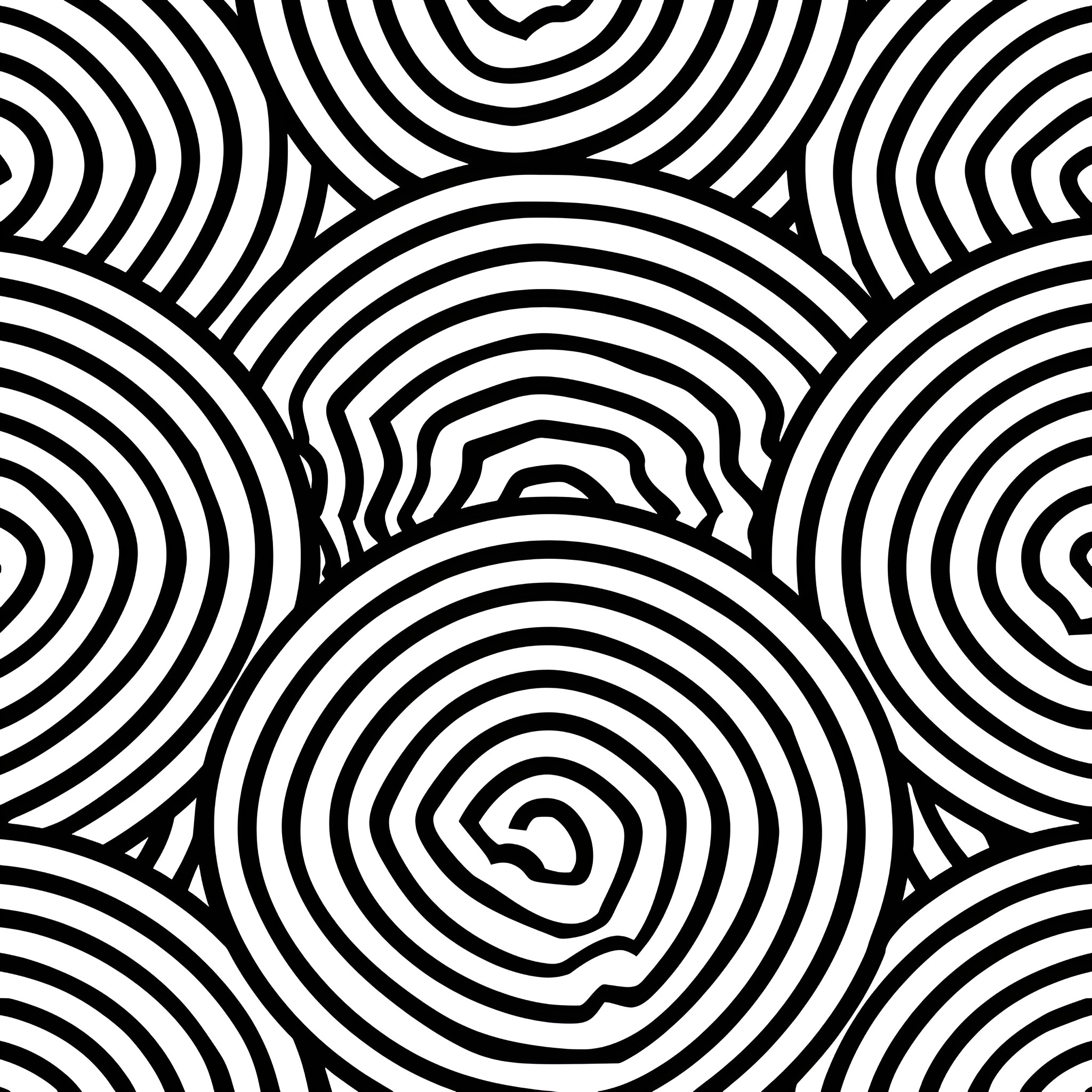 Pattern of Concentric Circles Drawing Idea (free black-and-white line drawing printable PDF for all, from beginners to advanced learners, including children, teens, adults, and seniors)