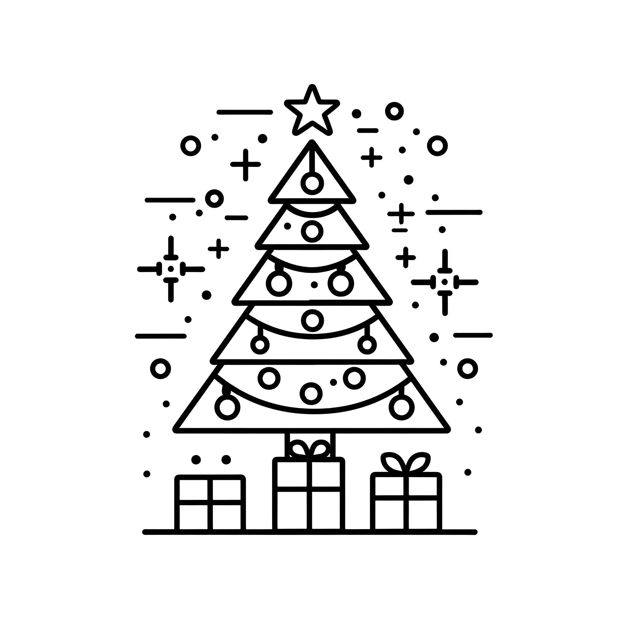 New Year Holiday Celebrations Drawing Idea (free black-and-white line drawing printable PDF for all, from beginners to advanced learners, including children, teens, adults, and seniors)
