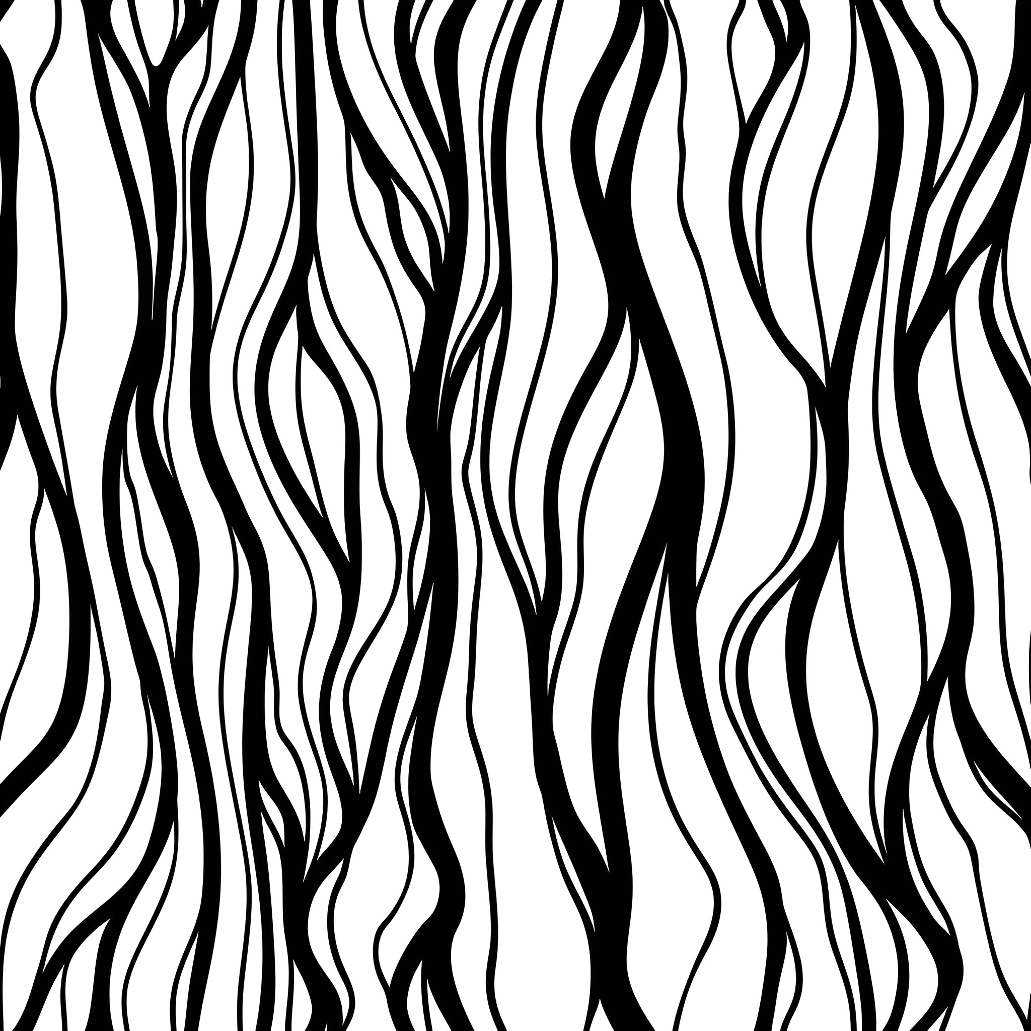 Pattern of Flowing Lines Drawing Idea (free black-and-white line drawing printable PDF for all, from beginners to advanced learners, including children, teens, adults, and seniors)