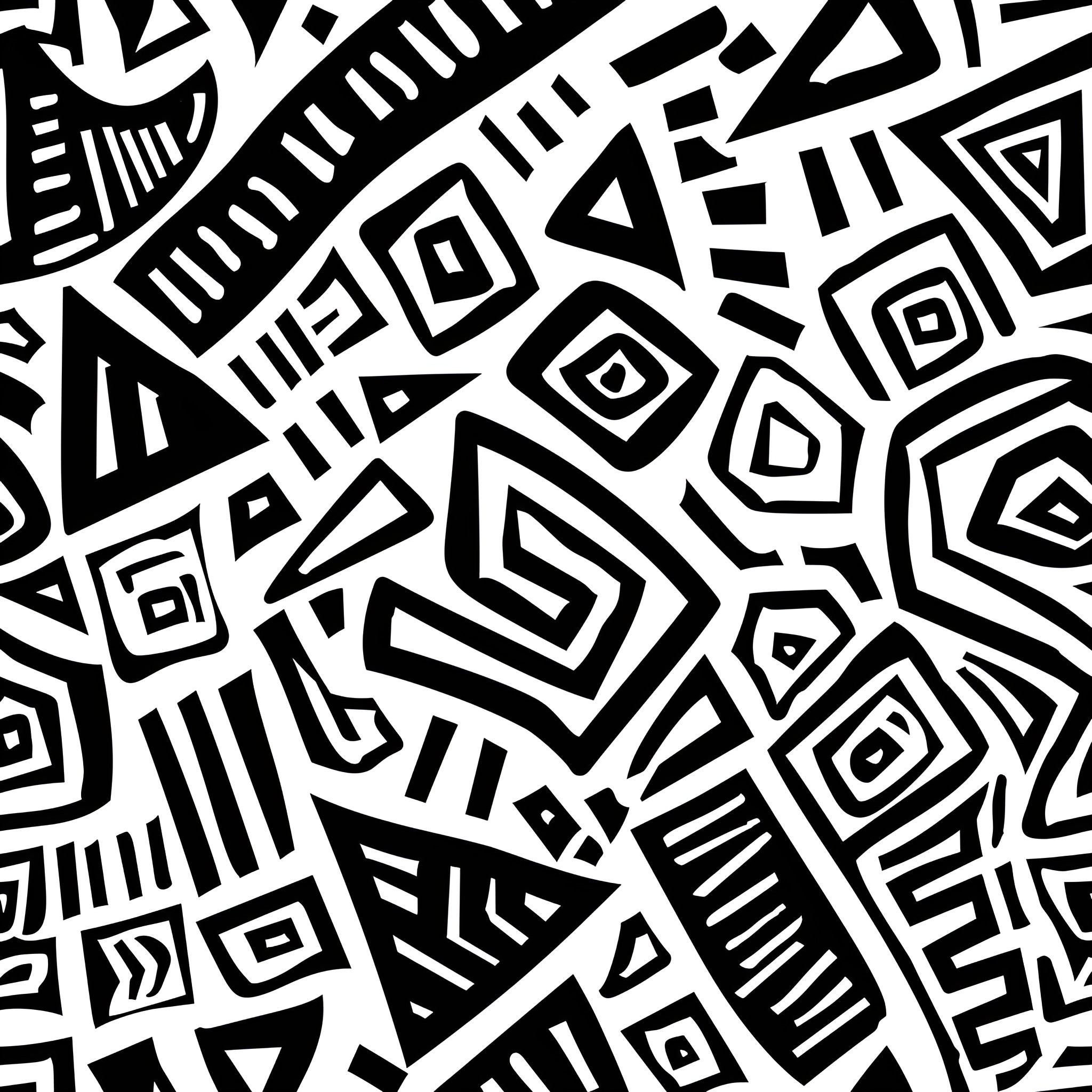 Pattern of abstract shapes and lines Drawing Idea (free black-and-white line drawing printable PDF for all, from beginners to advanced learners, including children, teens, adults, and seniors)