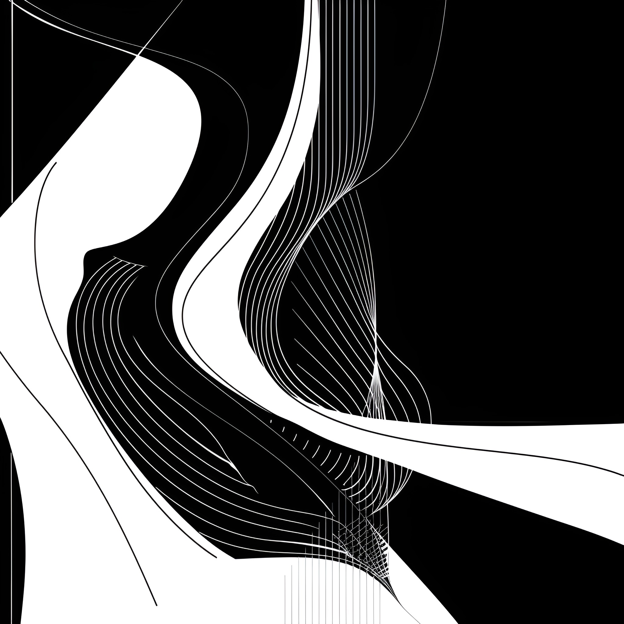 Music Flowing Waves of Sound Drawing Idea (free black-and-white line drawing printable PDF for all, from beginners to advanced learners, including children, teens, adults, and seniors)