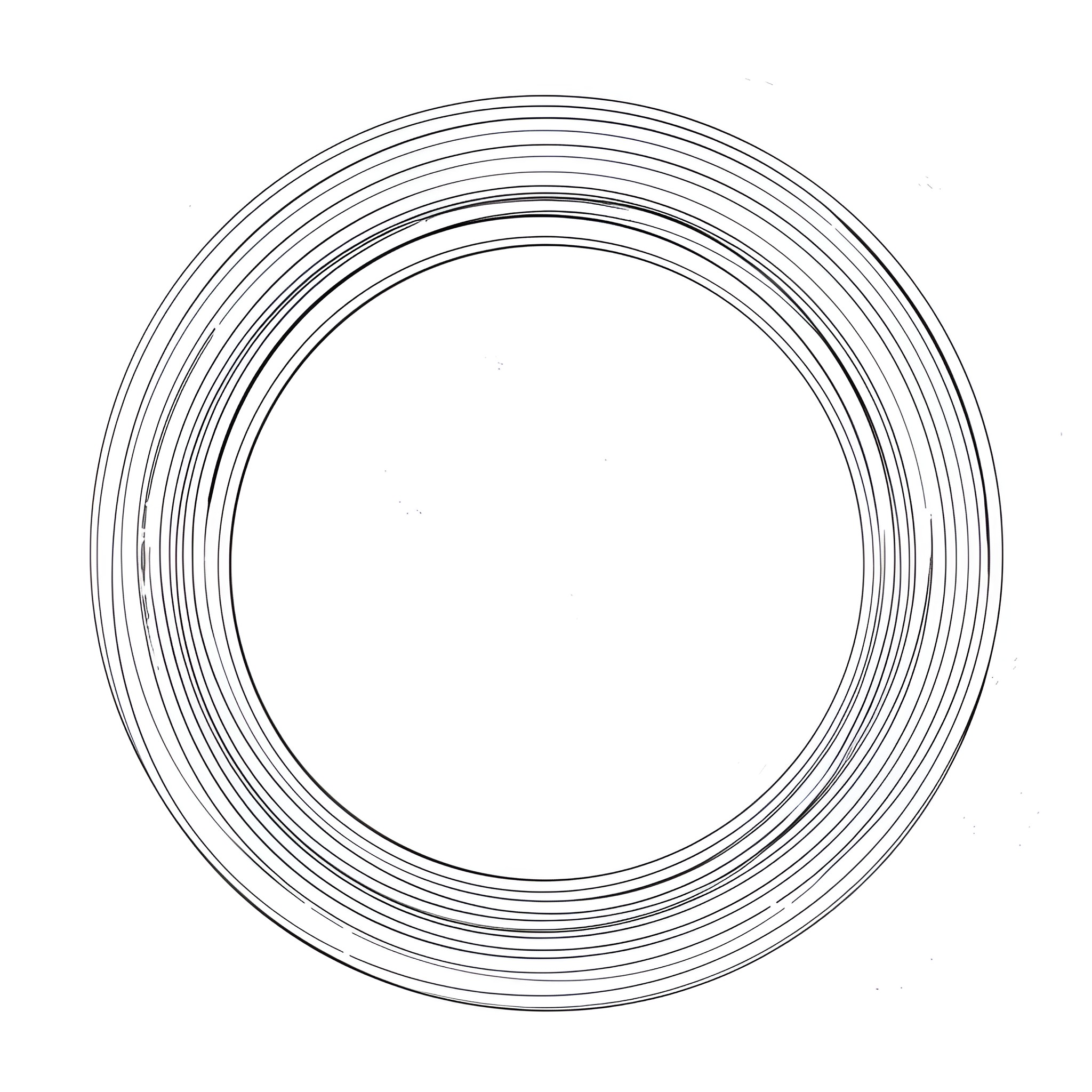 Circle of Concentric Lines Drawing Idea (free black-and-white line drawing printable PDF for all, from beginners to advanced learners, including children, teens, adults, and seniors)