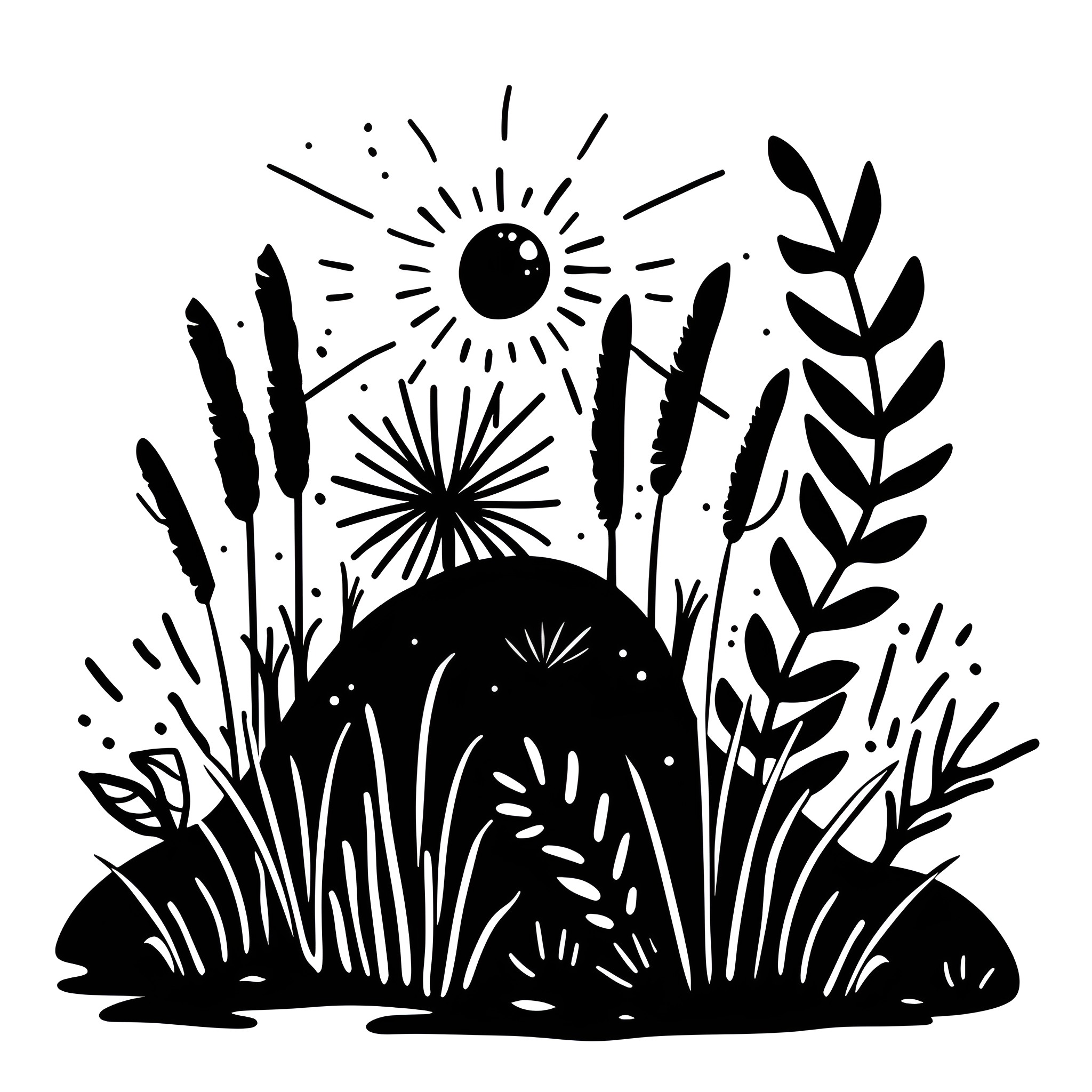 Nature's Vibrant Celebration Drawing Idea (free black-and-white line drawing printable PDF for all, from beginners to advanced learners, including children, teens, adults, and seniors)