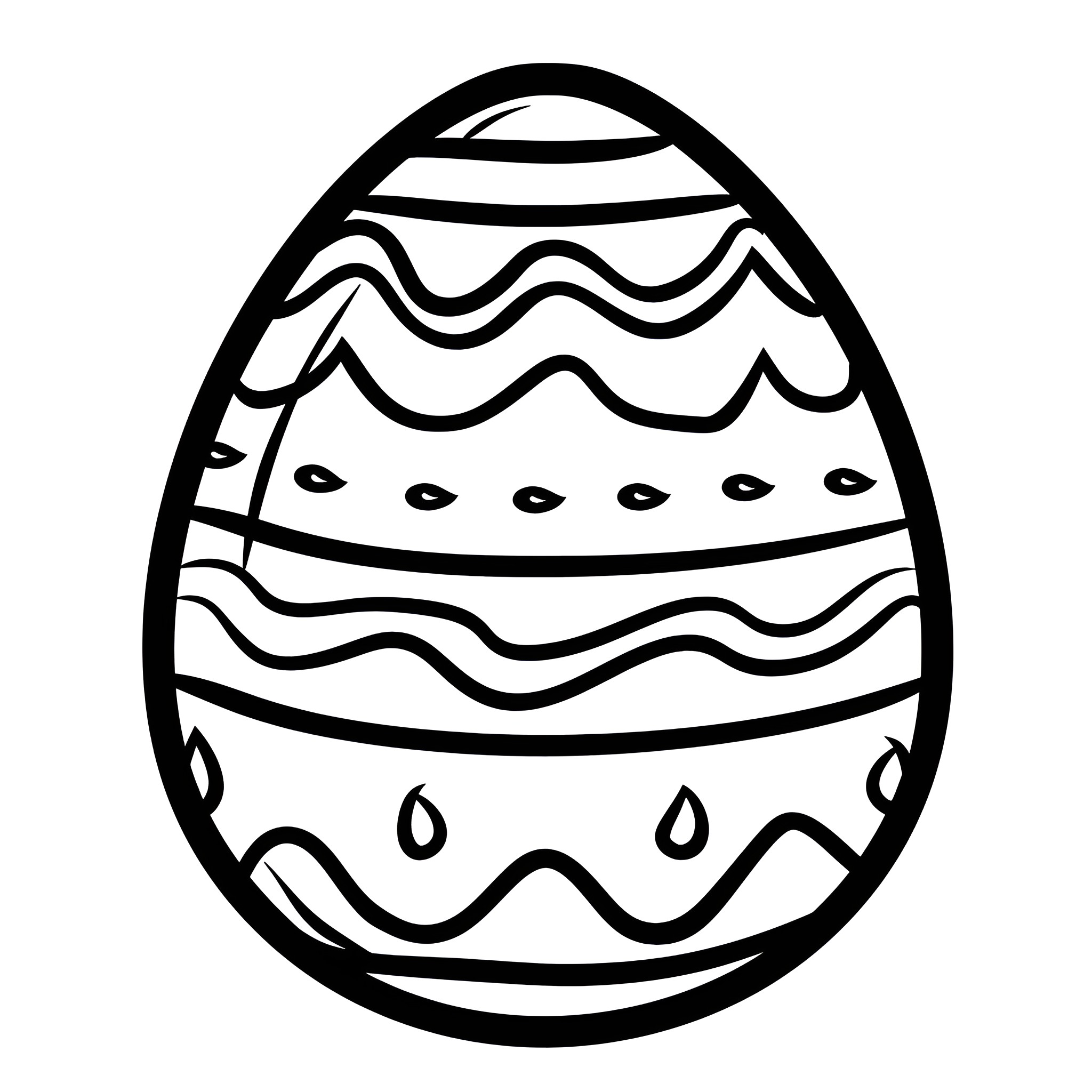 Easter egg with intricate patterns Drawing Idea (free black-and-white line drawing printable PDF for all, from beginners to advanced learners, including children, teens, adults, and seniors)