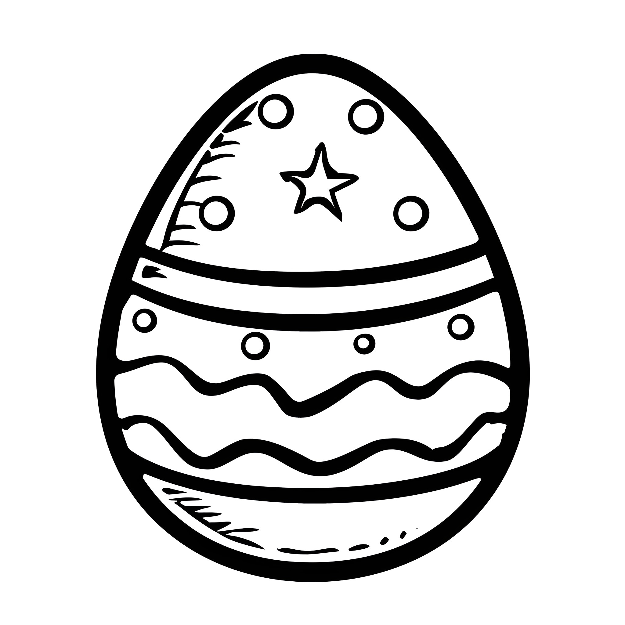 Easter egg with decorative patterns Drawing Idea (free black-and-white line drawing printable PDF for all, from beginners to advanced learners, including children, teens, adults, and seniors)
