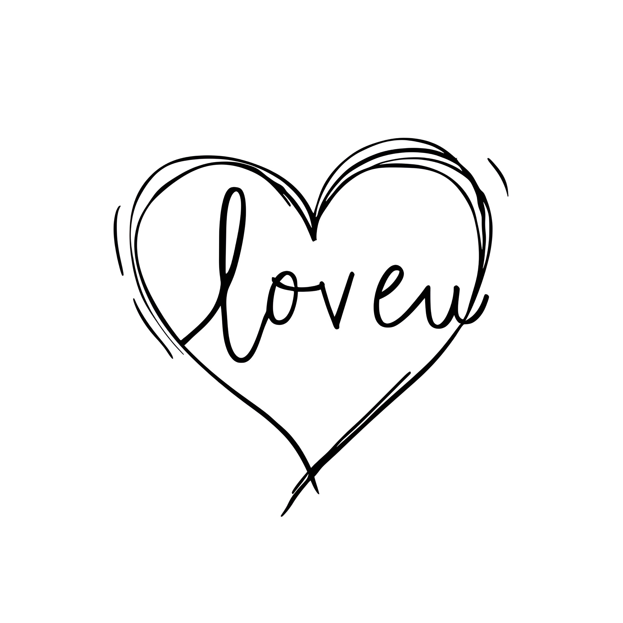 I Love You Adoring Heart Drawing Idea (free black-and-white line drawing printable PDF for all, from beginners to advanced learners, including children, teens, adults, and seniors)