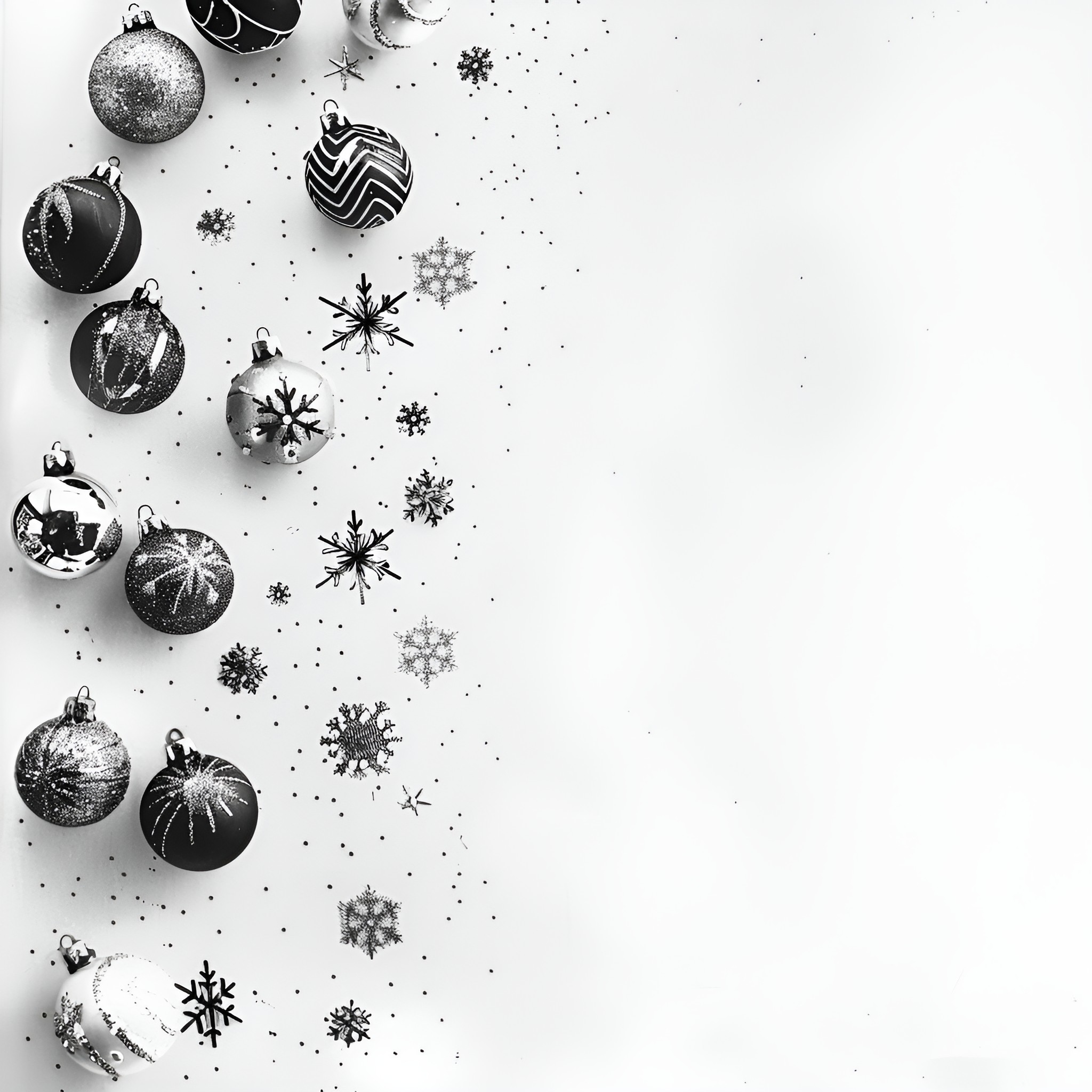 Ornaments in Festive Arrangement Drawing Idea (free black-and-white line drawing printable PDF for all, from beginners to advanced learners, including children, teens, adults, and seniors)