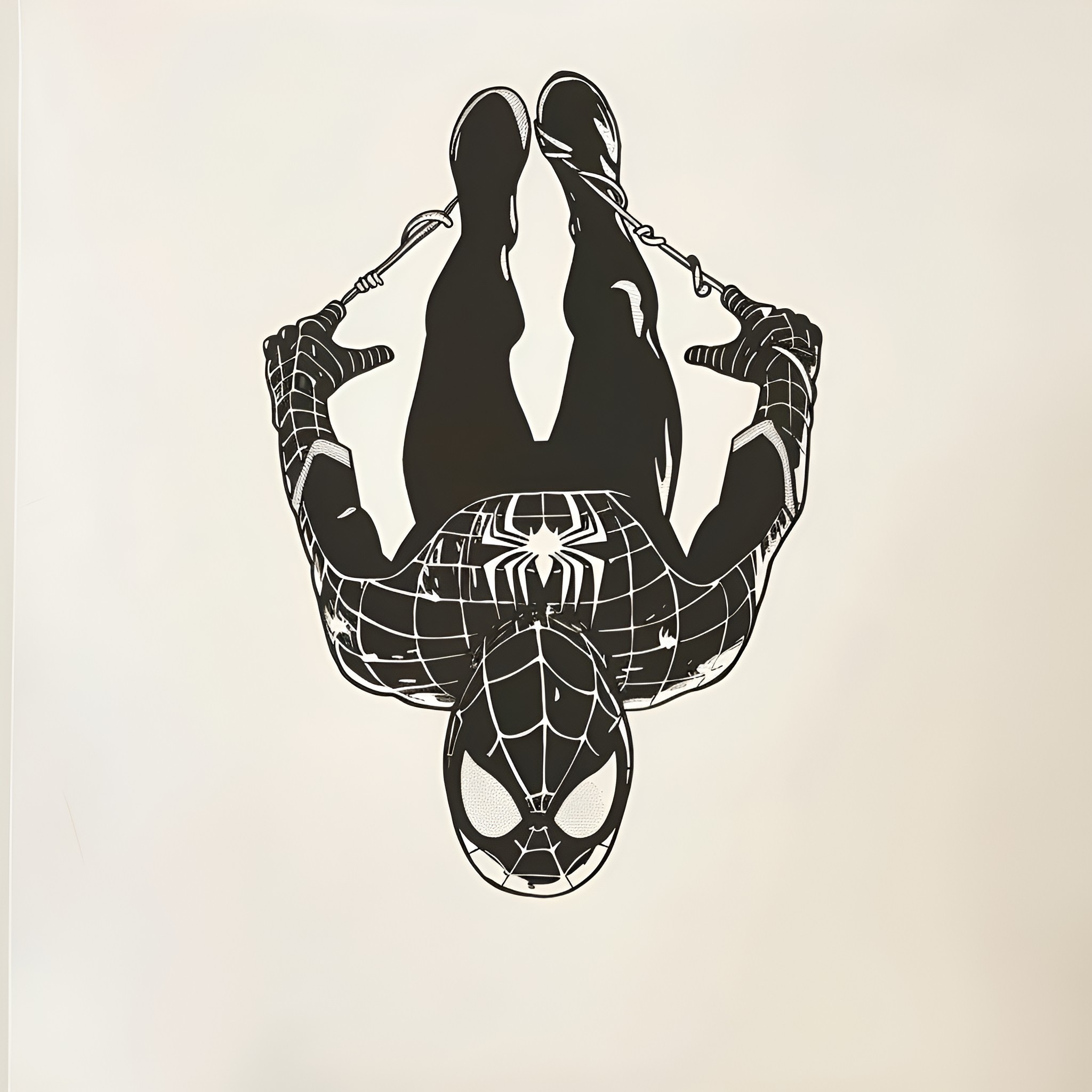 Spider-Man swinging confidently through the city Drawing Idea (free black-and-white line drawing printable PDF for all, from beginners to advanced learners, including children, teens, adults, and seniors)