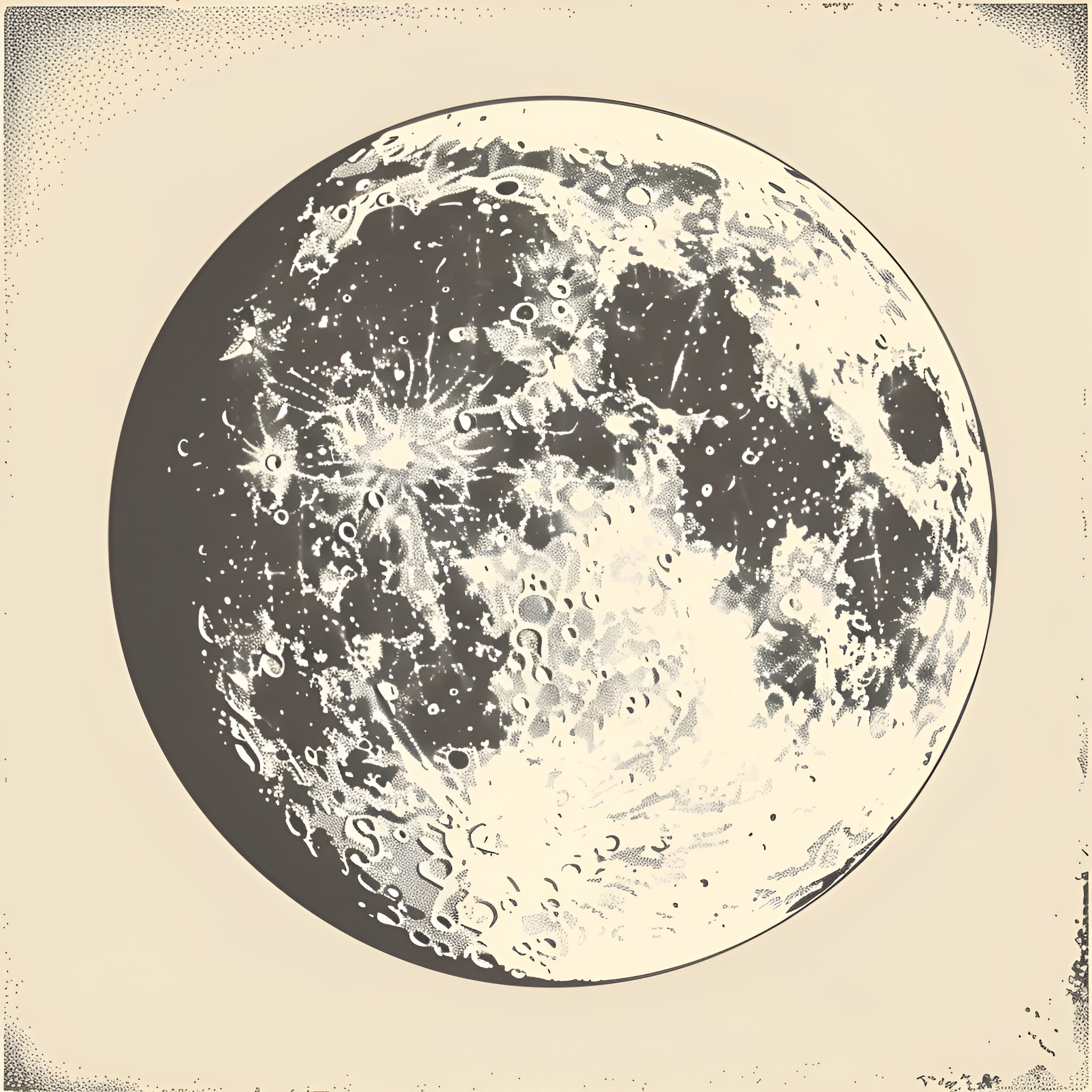 Moon in its full splendor Drawing Idea (free black-and-white line drawing printable PDF for all, from beginners to advanced learners, including children, teens, adults, and seniors)