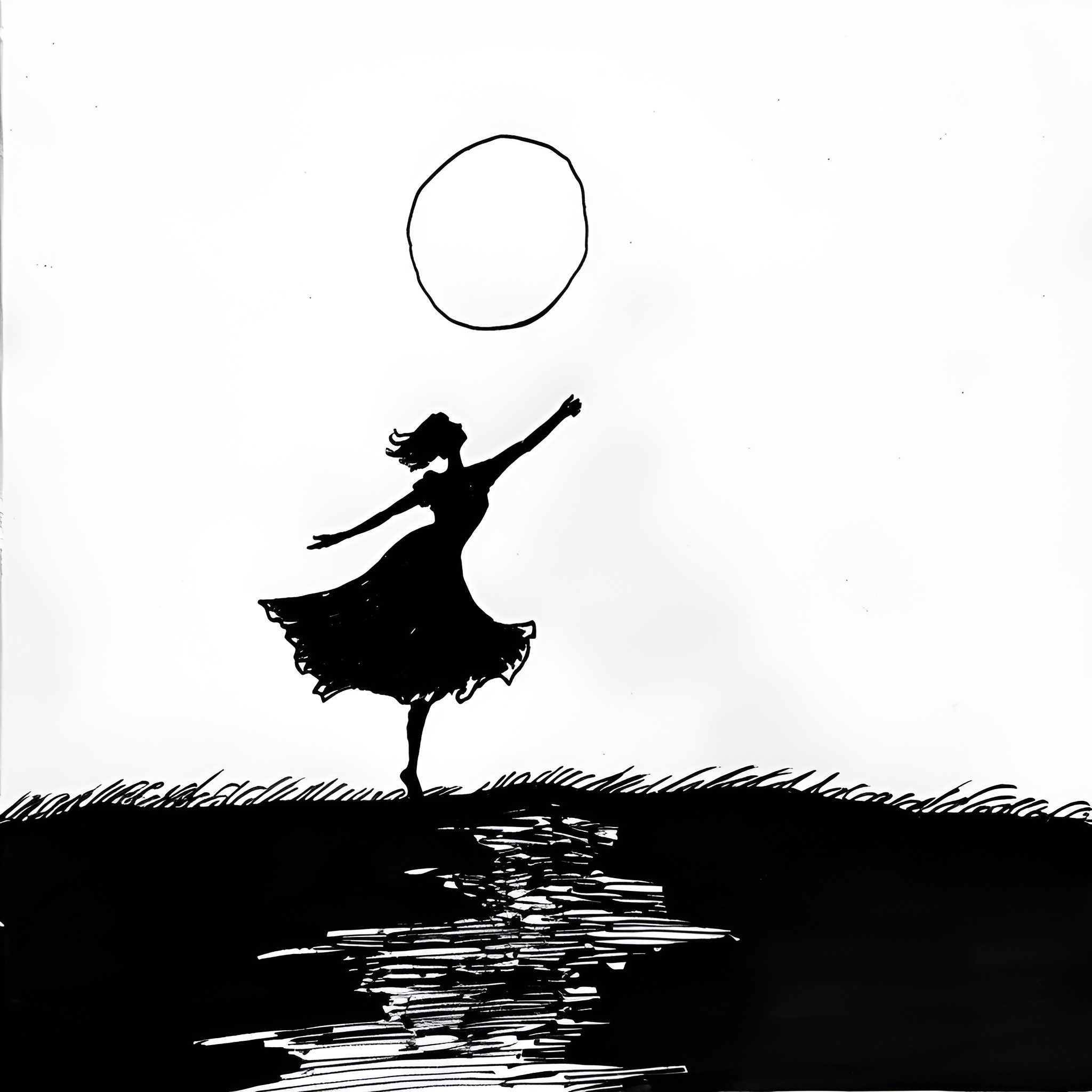 Dream of Graceful Ballet Dancer Drawing Idea (free black-and-white line drawing printable PDF for all, from beginners to advanced learners, including children, teens, adults, and seniors)