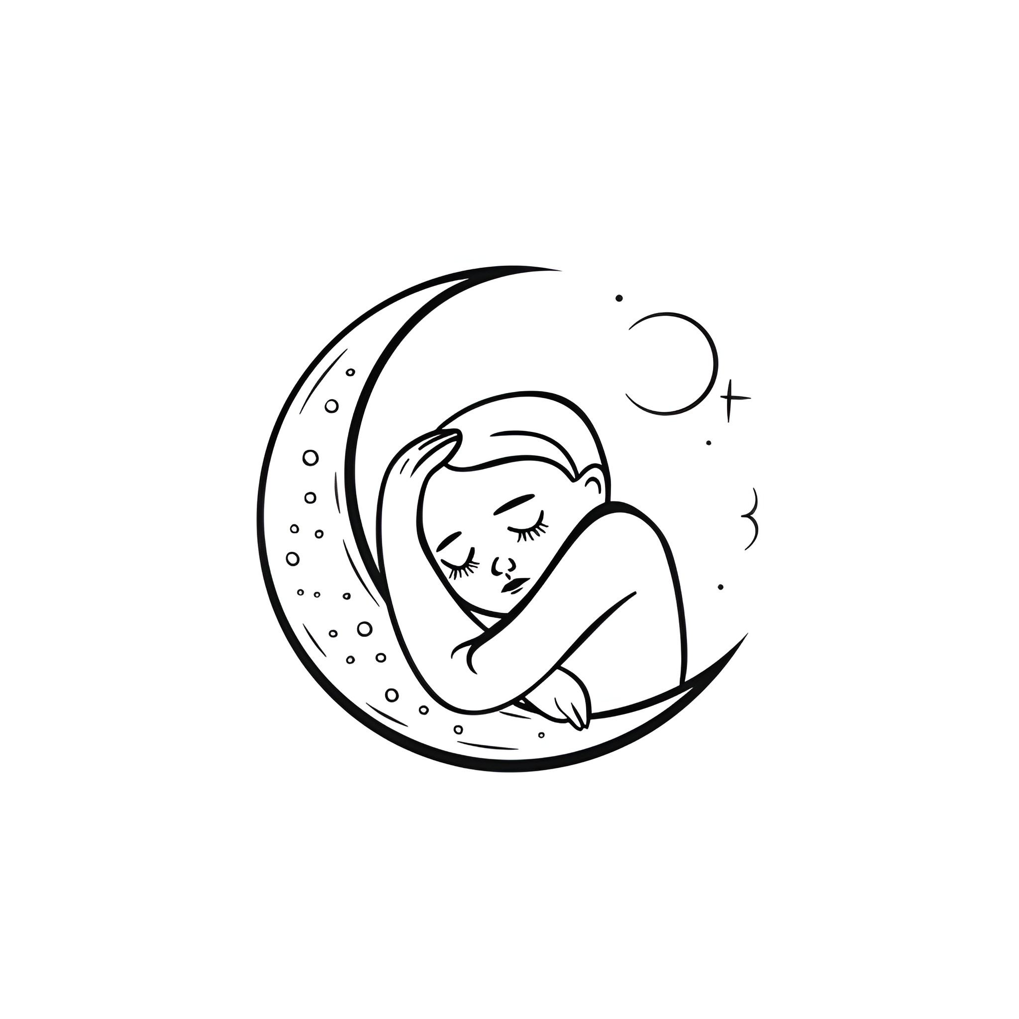 Dream of peaceful slumber Drawing Idea (free black-and-white line drawing printable PDF for all, from beginners to advanced learners, including children, teens, adults, and seniors)
