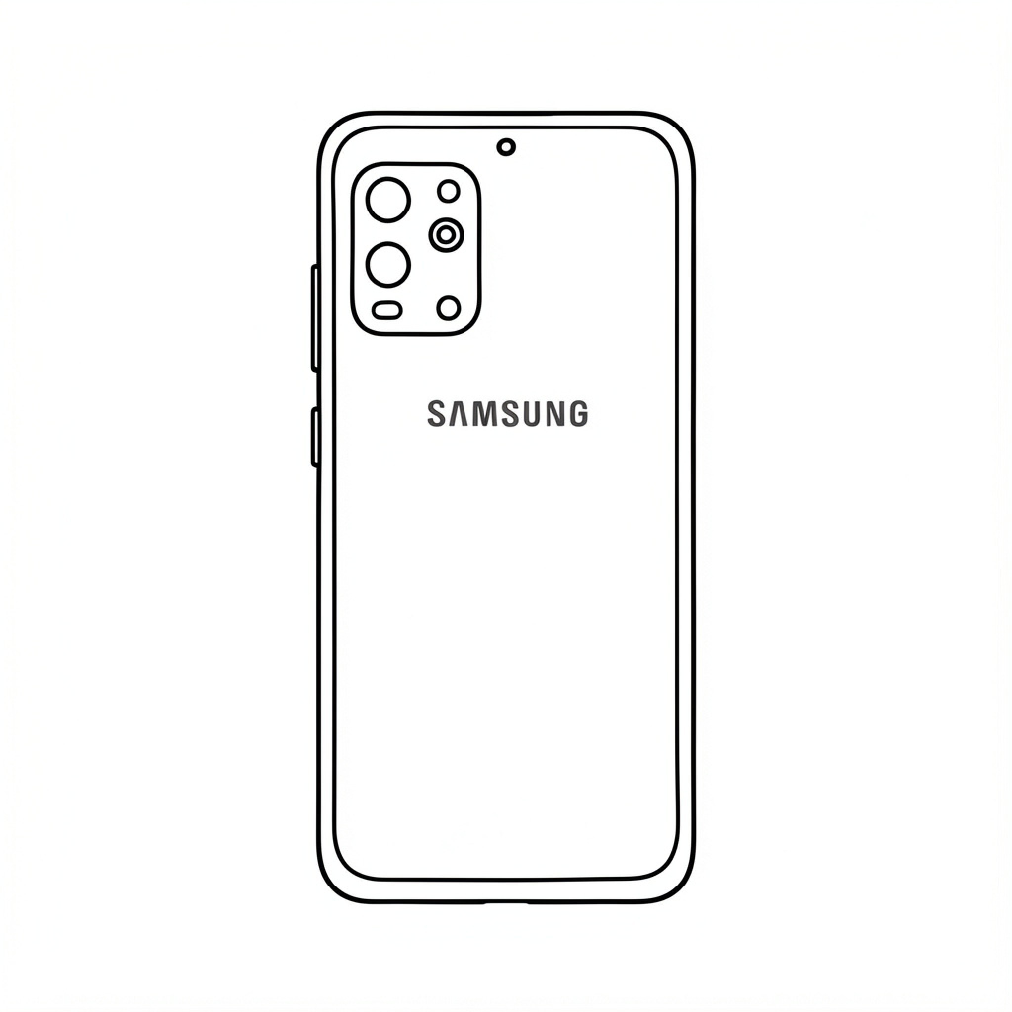 Easy Samsung Galaxy A17 line art outline Drawing Idea (free black-and-white line drawing printable PDF for all, from beginners to advanced learners, including children, teens, adults, and seniors)