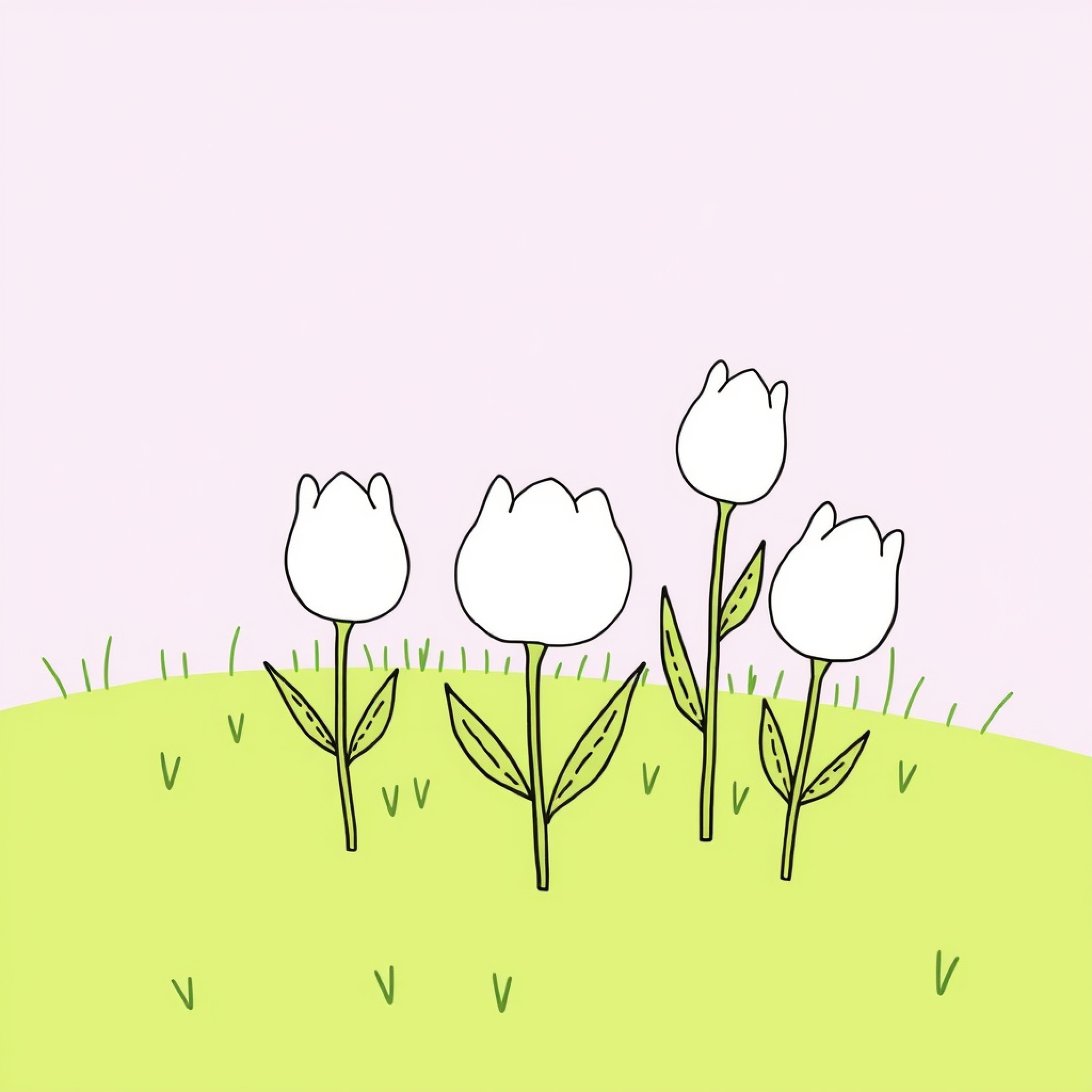 Easy Margarita featuring flowers blooming in a field Drawing Idea (free black-and-white line drawing printable PDF for all, from beginners to advanced learners, including children, teens, adults, and seniors)
