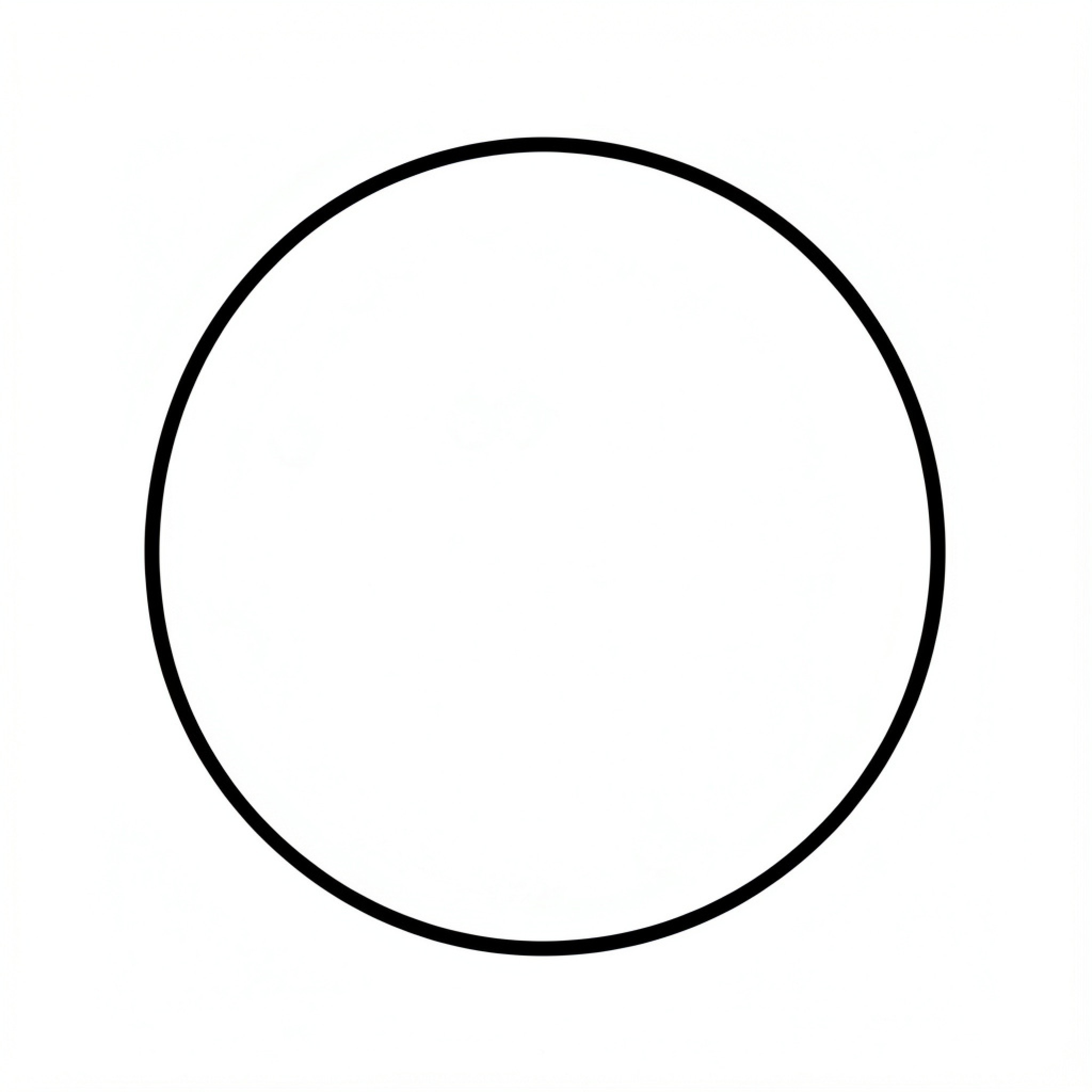 Easy Circle shape centered on a plain background Drawing Idea (free black-and-white line drawing printable PDF for all, from beginners to advanced learners, including children, teens, adults, and seniors)