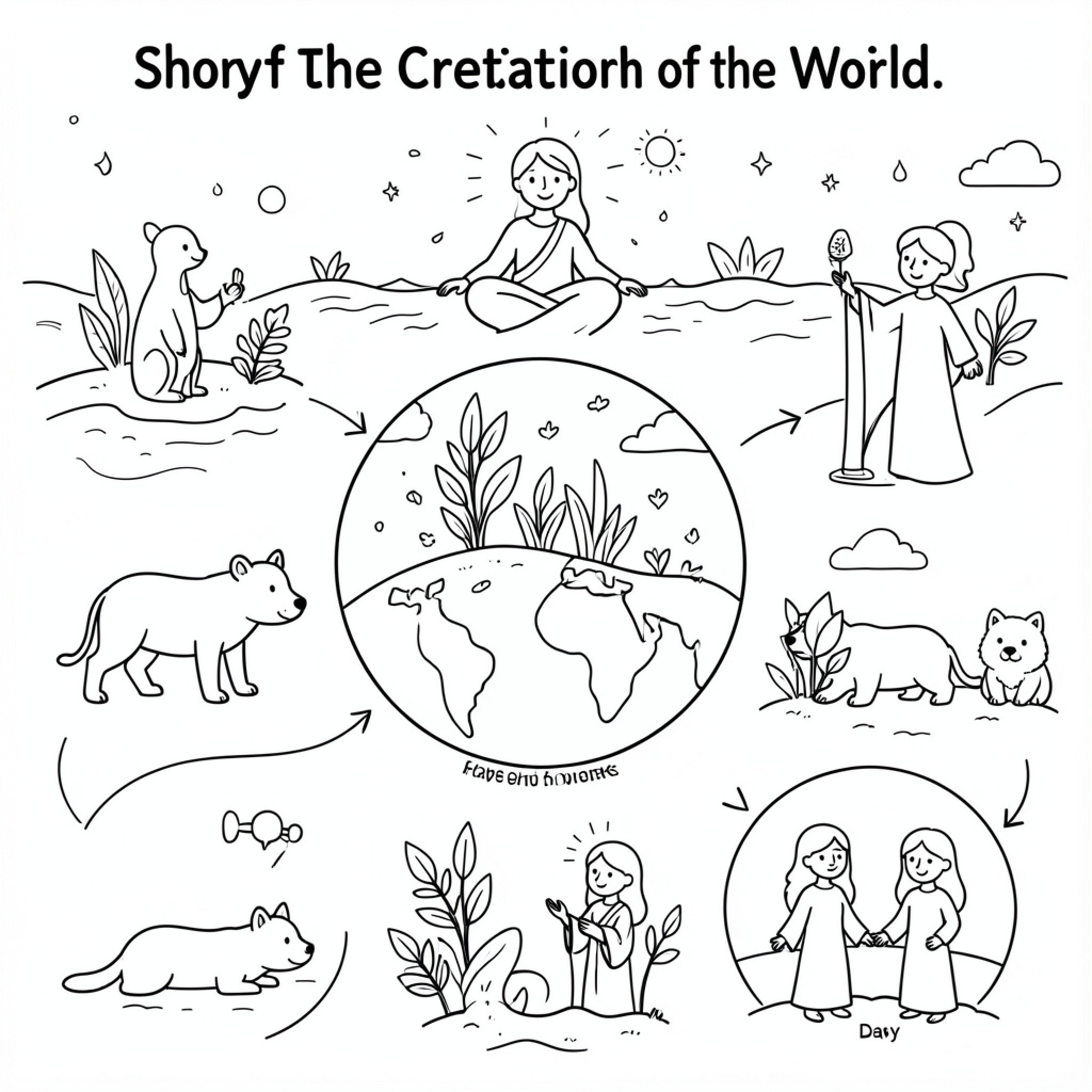 Easy Creation of various animals and nature scenes Drawing Idea (free black-and-white line drawing printable PDF for all, from beginners to advanced learners, including children, teens, adults, and seniors)