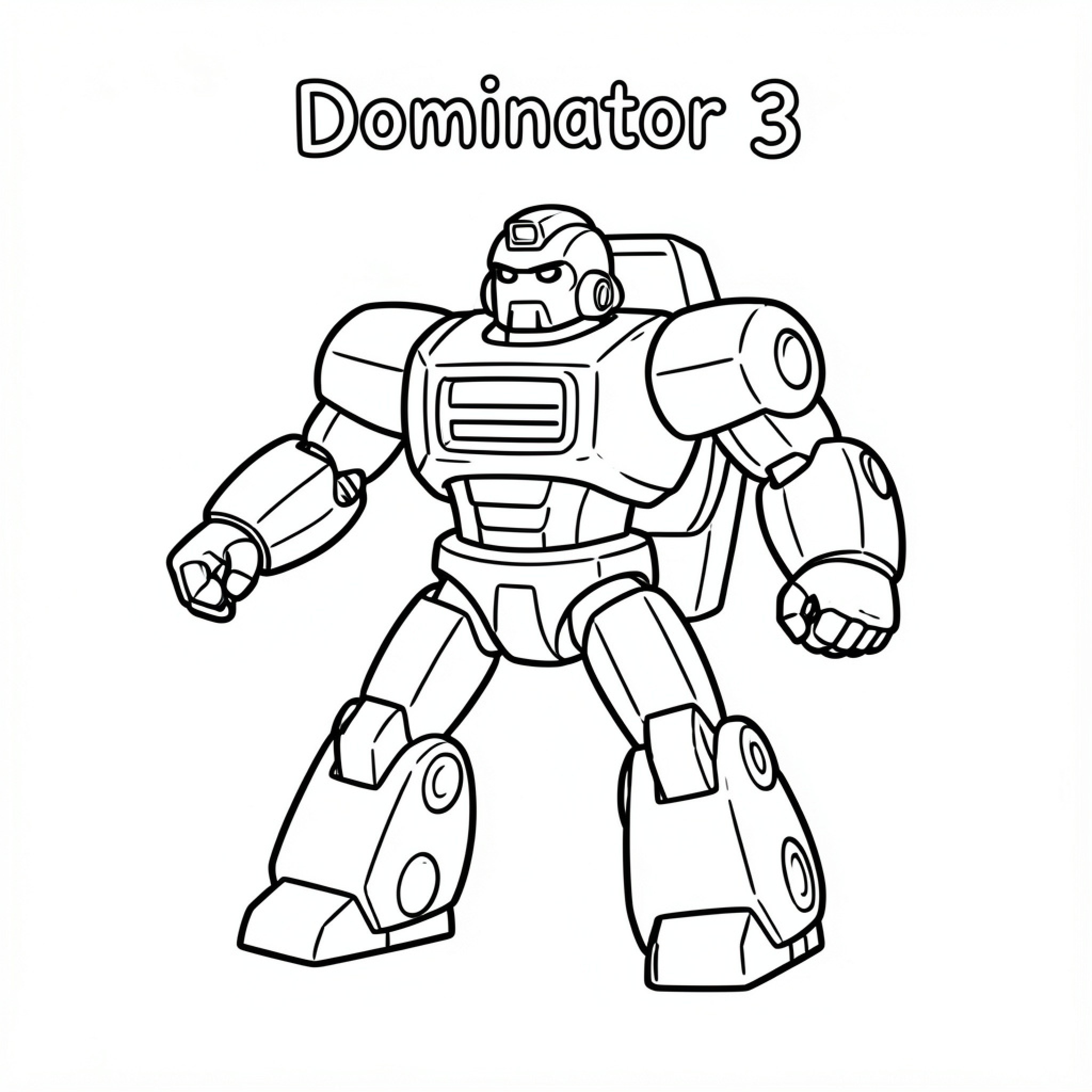 Easy Dominator standing in a powerful pose Drawing Idea (free black-and-white line drawing printable PDF for all, from beginners to advanced learners, including children, teens, adults, and seniors)