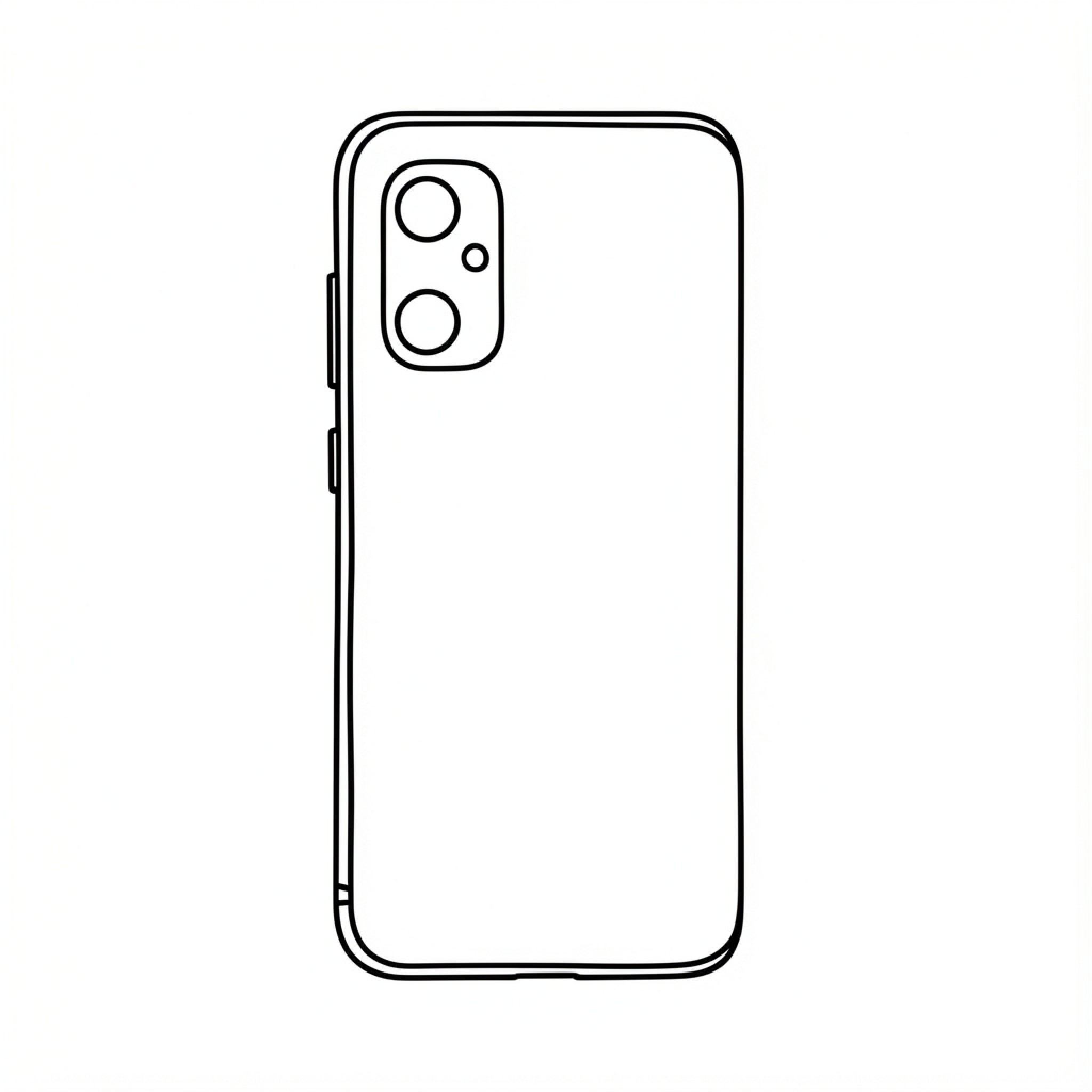 Easy Samsung Galaxy A17 outline of a smartphone Drawing Idea (free black-and-white line drawing printable PDF for all, from beginners to advanced learners, including children, teens, adults, and seniors)