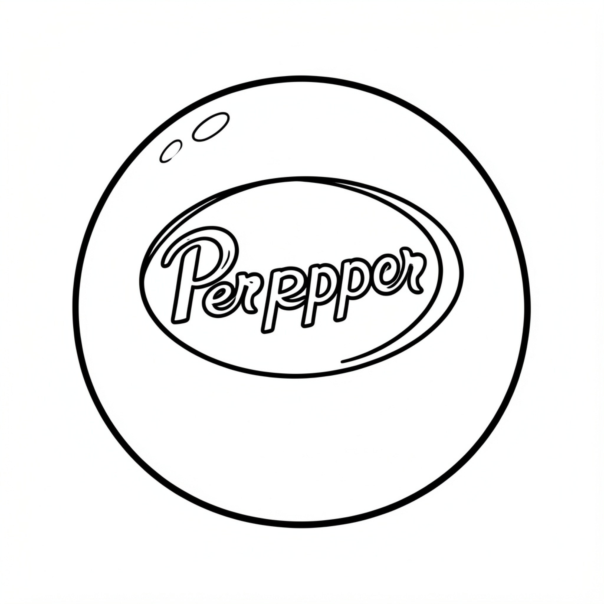 Easy Nee Doh ball with text in center Drawing Idea (free black-and-white line drawing printable PDF for all, from beginners to advanced learners, including children, teens, adults, and seniors)